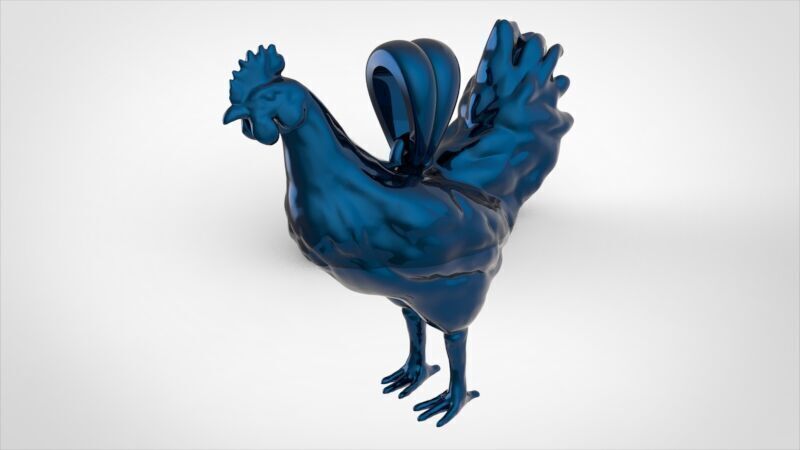 Rooster Chicken Pendant 3D print model_11