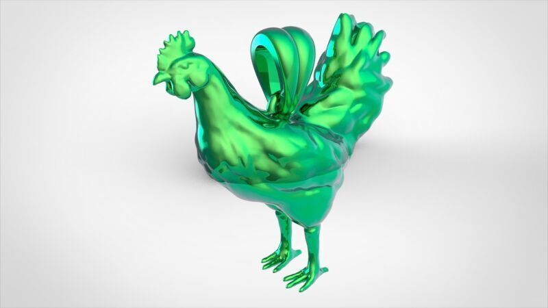 Rooster Chicken Pendant 3D print model_12