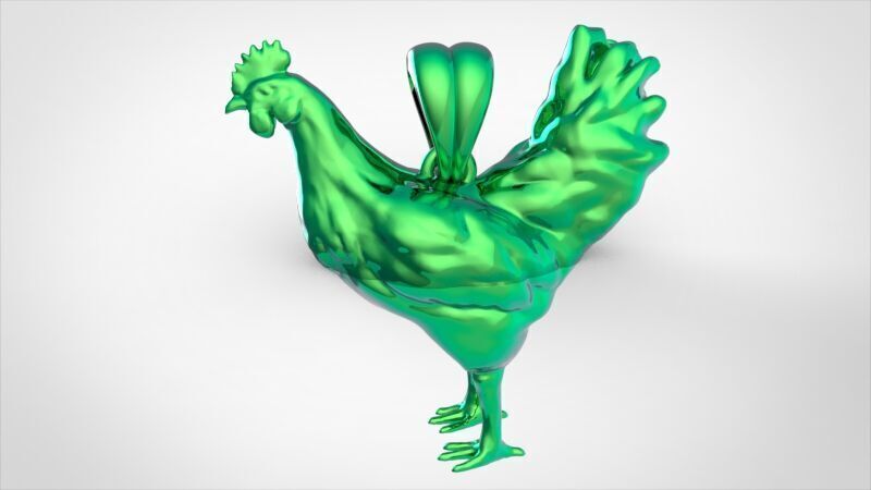 Rooster Chicken Pendant 3D print model_9