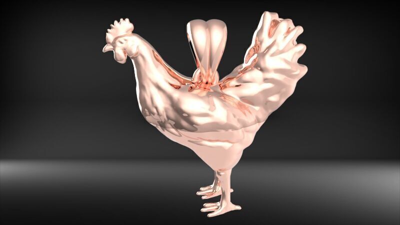 Rooster Chicken Pendant 3D print model_4