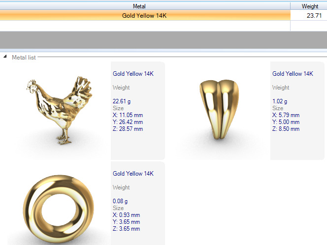 Rooster Chicken Pendant 3D print model_31