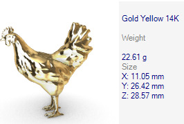Rooster Chicken Pendant 3D print model_32