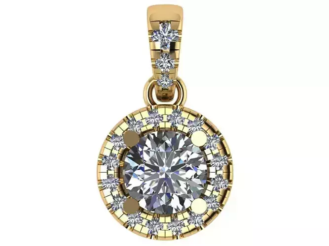 Halo pendant with round center diamond