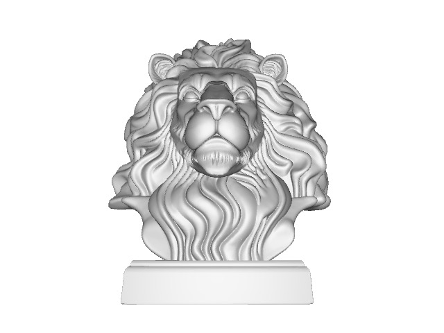 Regal Lion Bust 3D Sculpture 3D print model_5