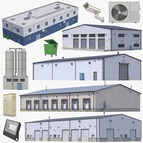 5 Industrial Buildings Collection 
