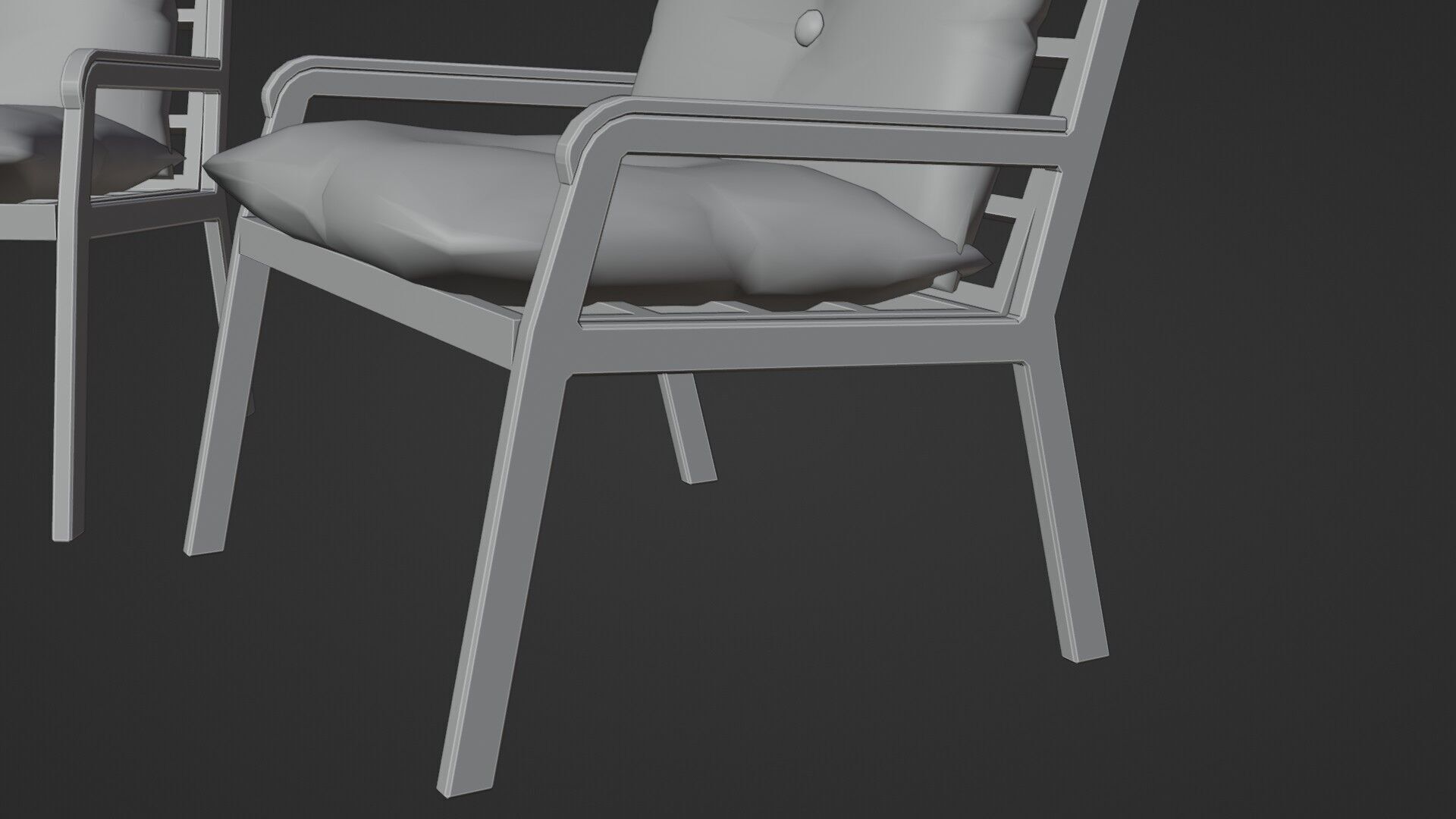 Garden Seating Set  Low-poly 3D model_7