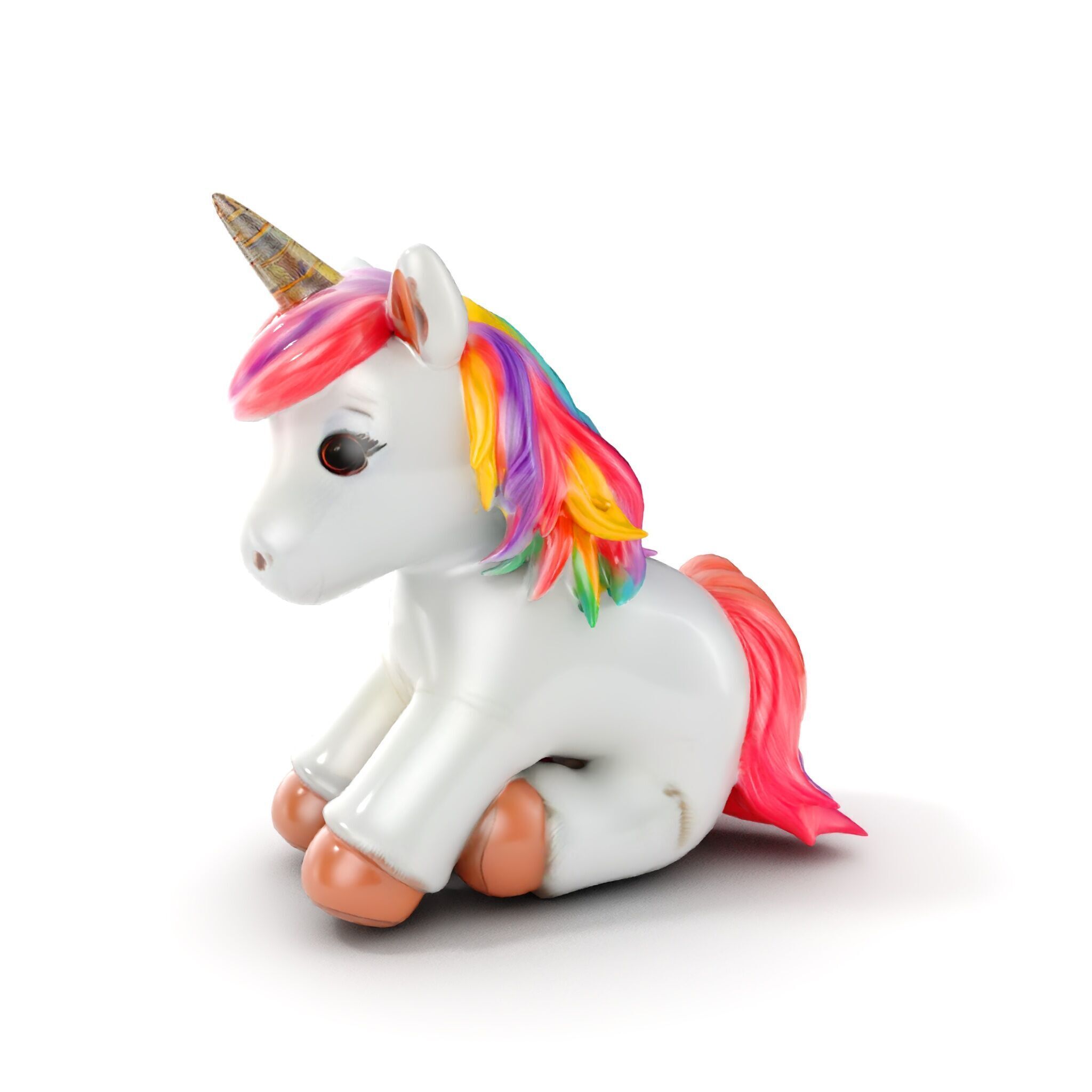 Unicorn Plush Toy Model Pack Low-poly 3D model_6