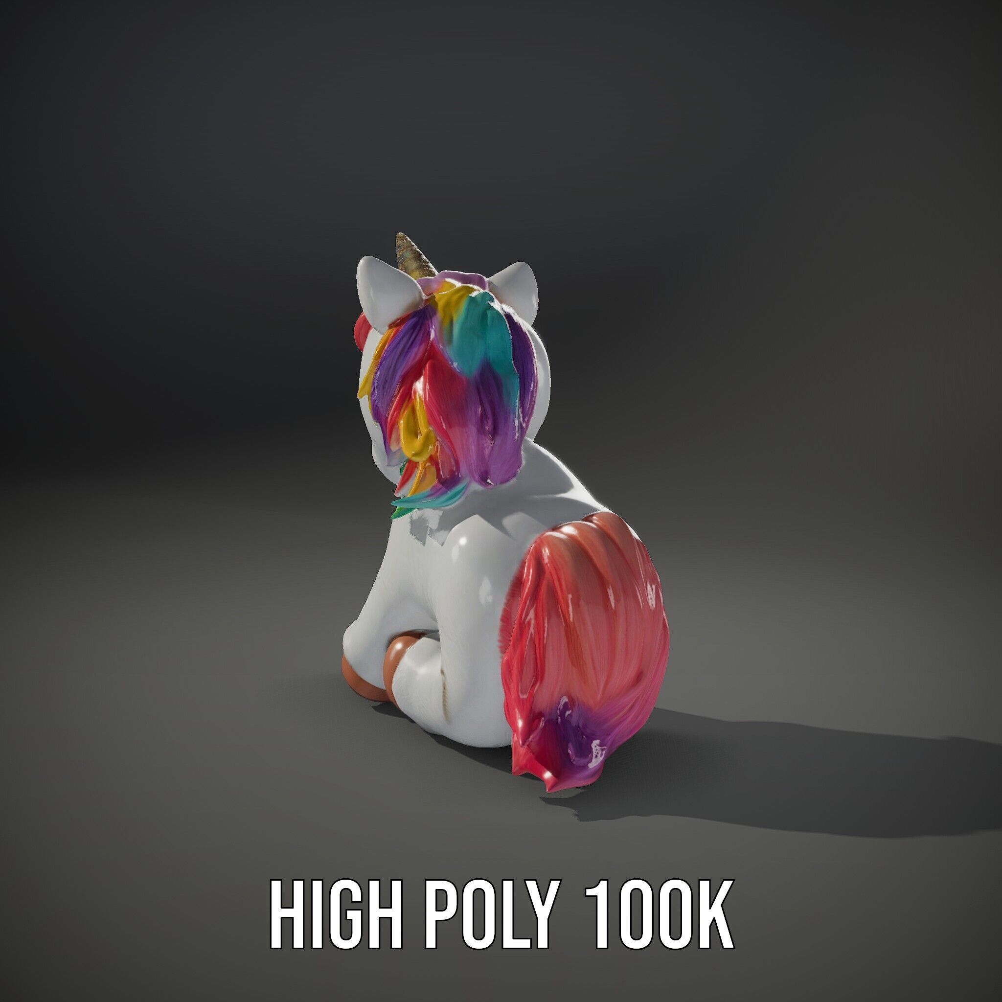 Unicorn Plush Toy Model Pack Low-poly 3D model_14