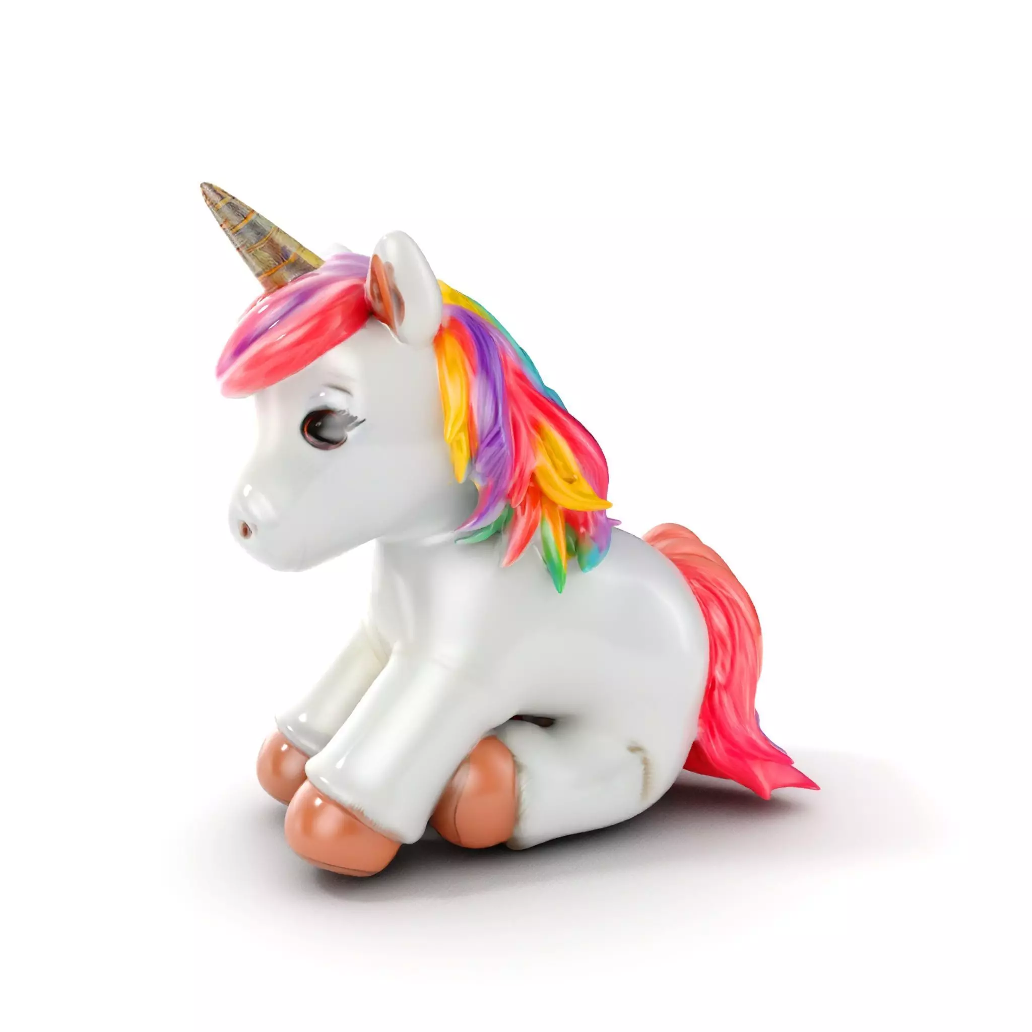 Unicorn Plush Toy Model Pack Low-poly 3D model_0