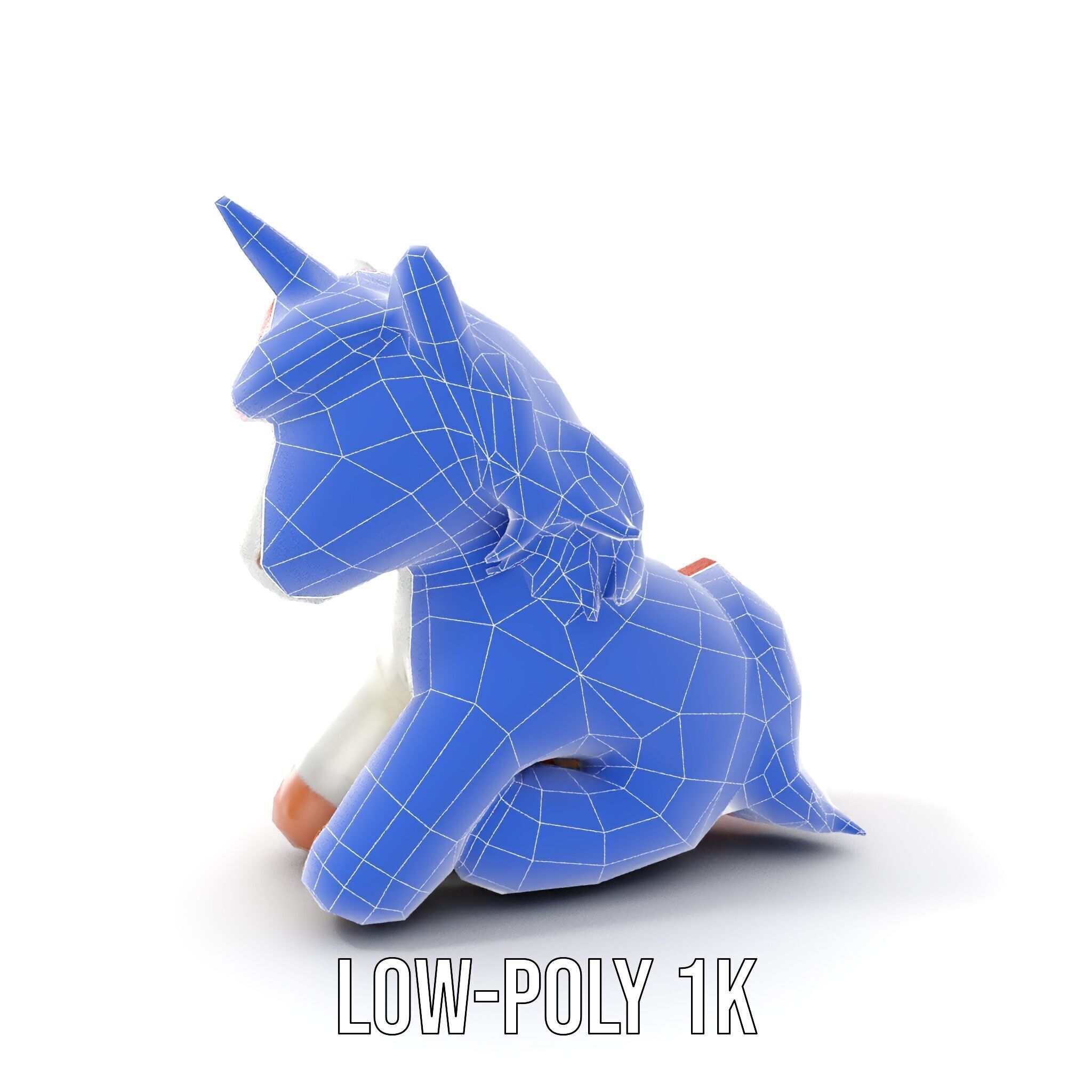 Unicorn Plush Toy Model Pack Low-poly 3D model_20