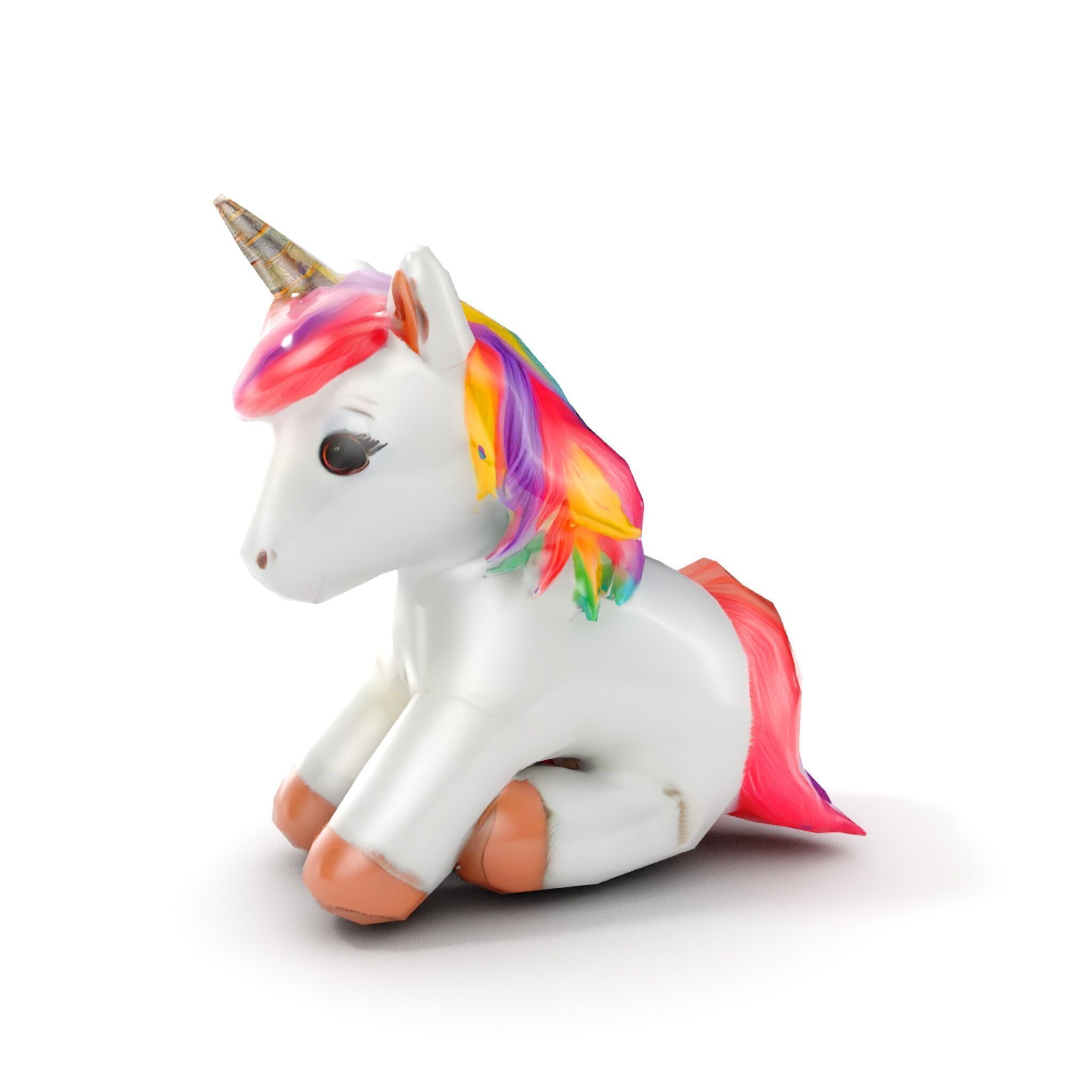 Unicorn Plush Toy Model Pack Low-poly 3D model_10