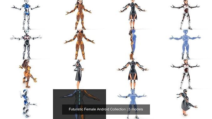 Futuristic Female Android Collection 