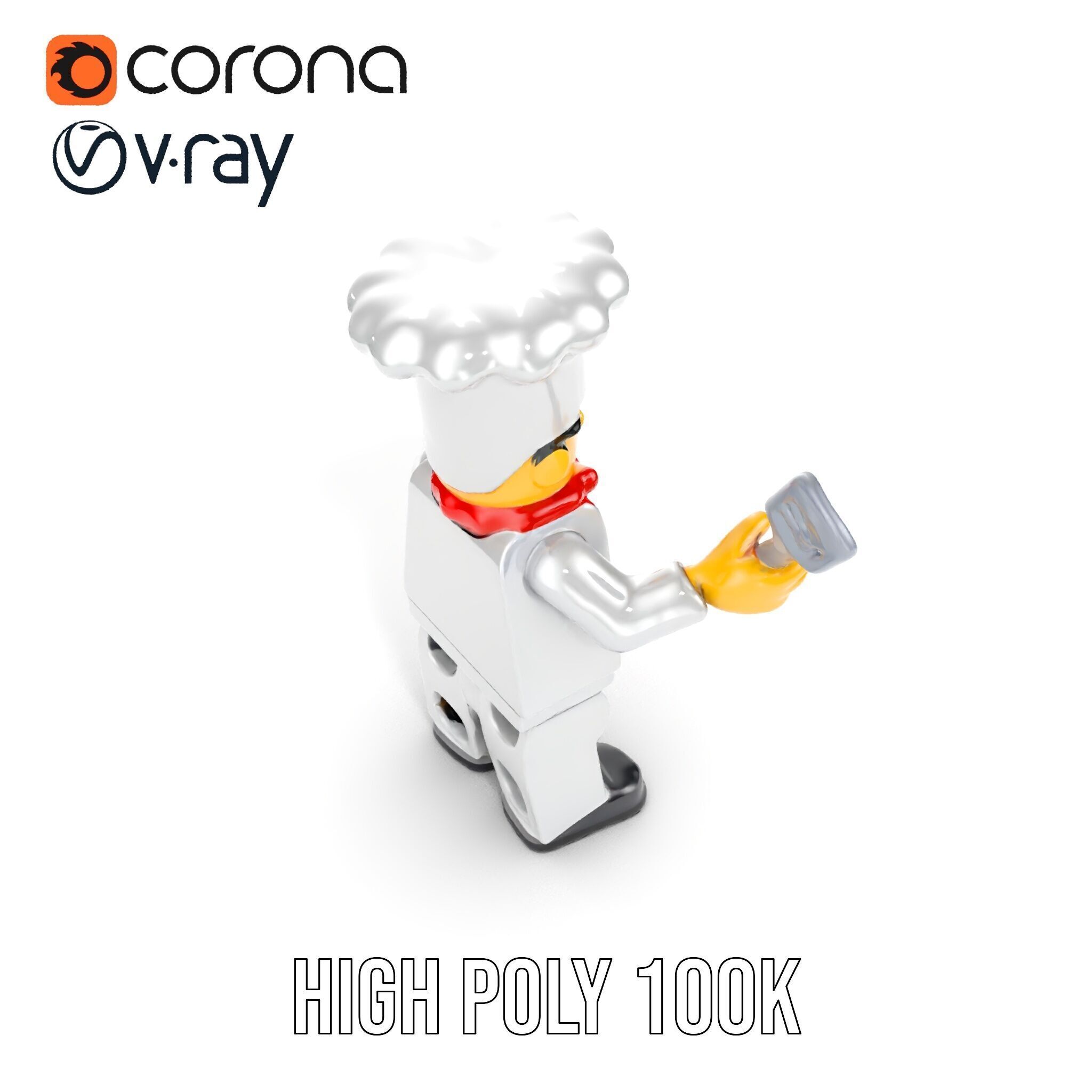 LegoStyle Chef Character Model Fully Rigged and Animated Low-poly 3D model_22