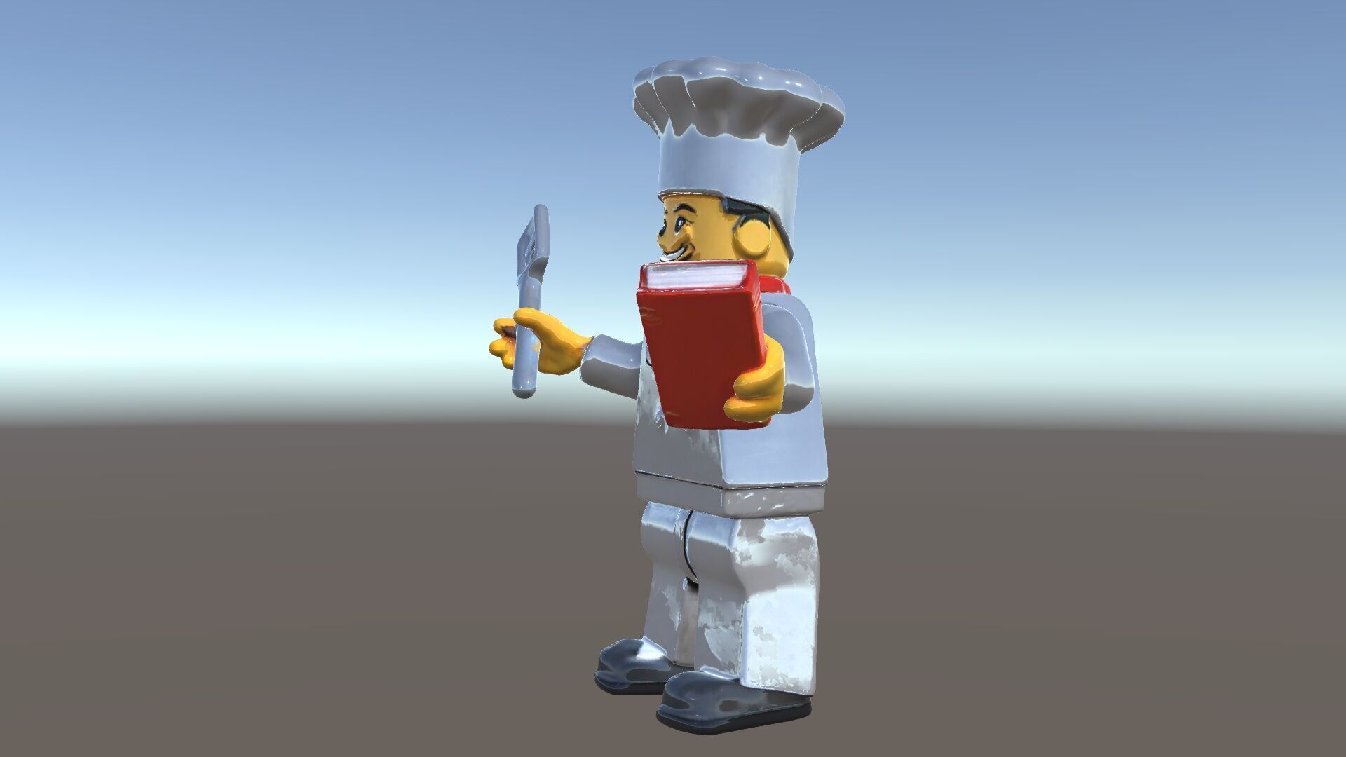 LegoStyle Chef Character Model Fully Rigged and Animated Low-poly 3D model_5