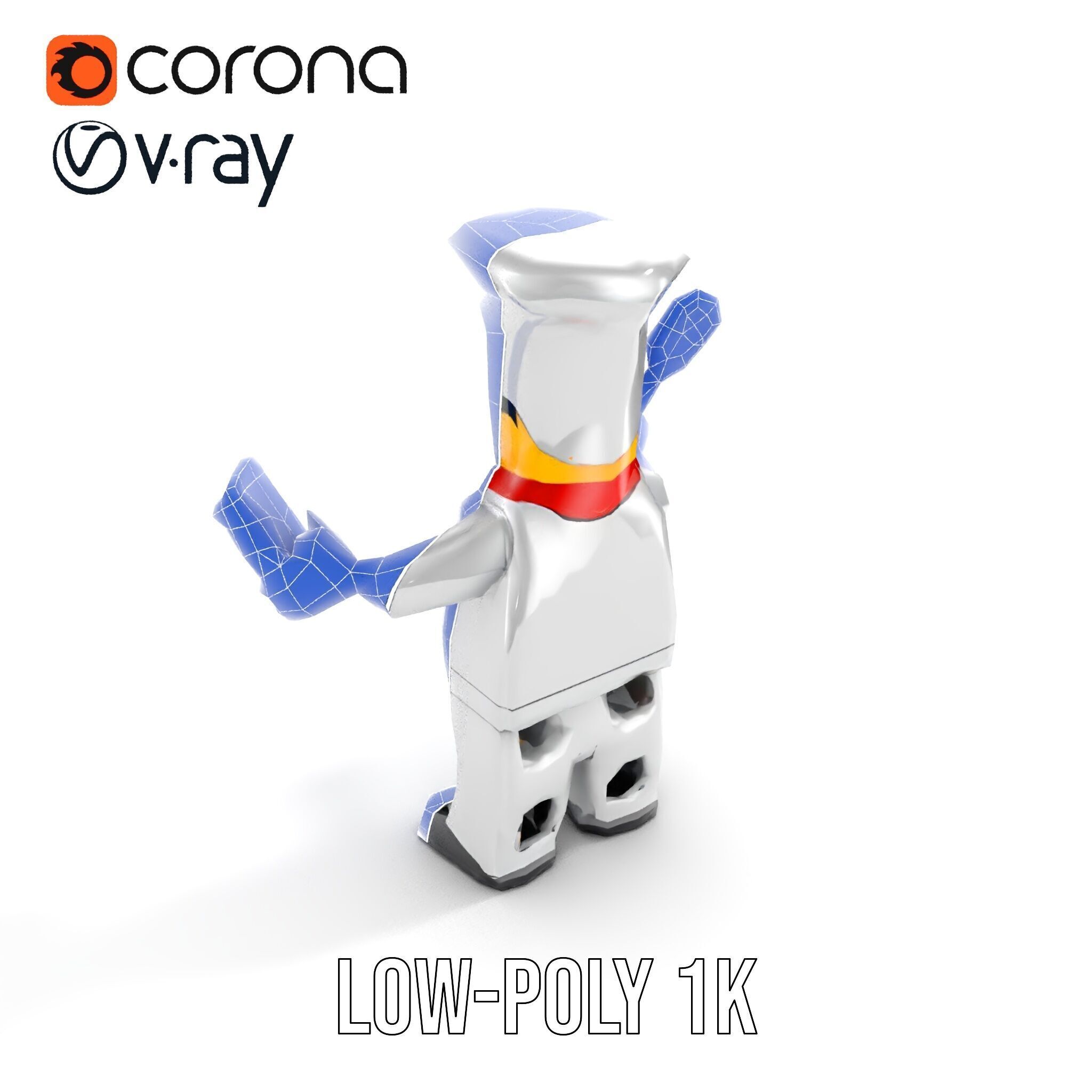 LegoStyle Chef Character Model Fully Rigged and Animated Low-poly 3D model_24