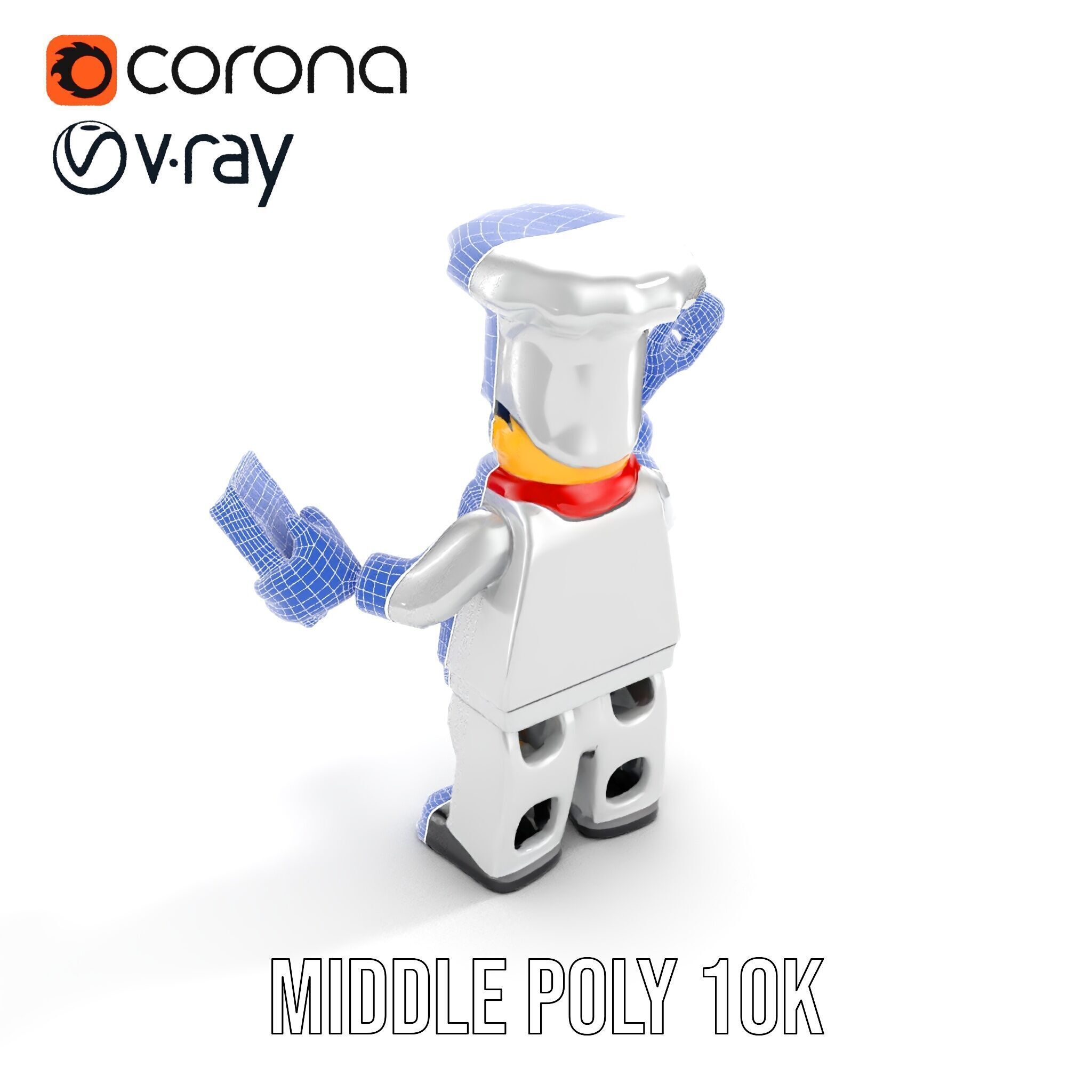 LegoStyle Chef Character Model Fully Rigged and Animated Low-poly 3D model_31