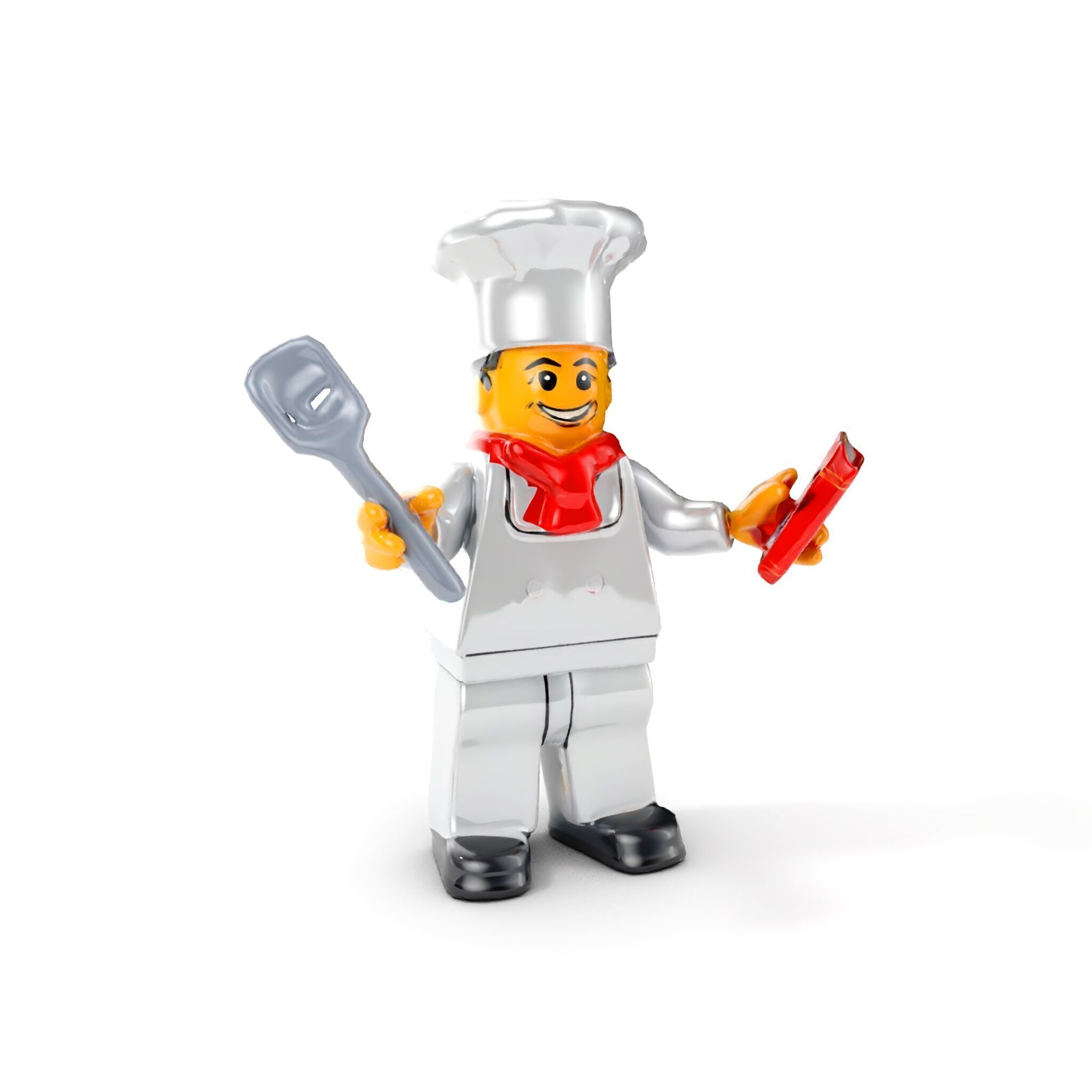 LegoStyle Chef Character Model Fully Rigged and Animated Low-poly 3D model_20