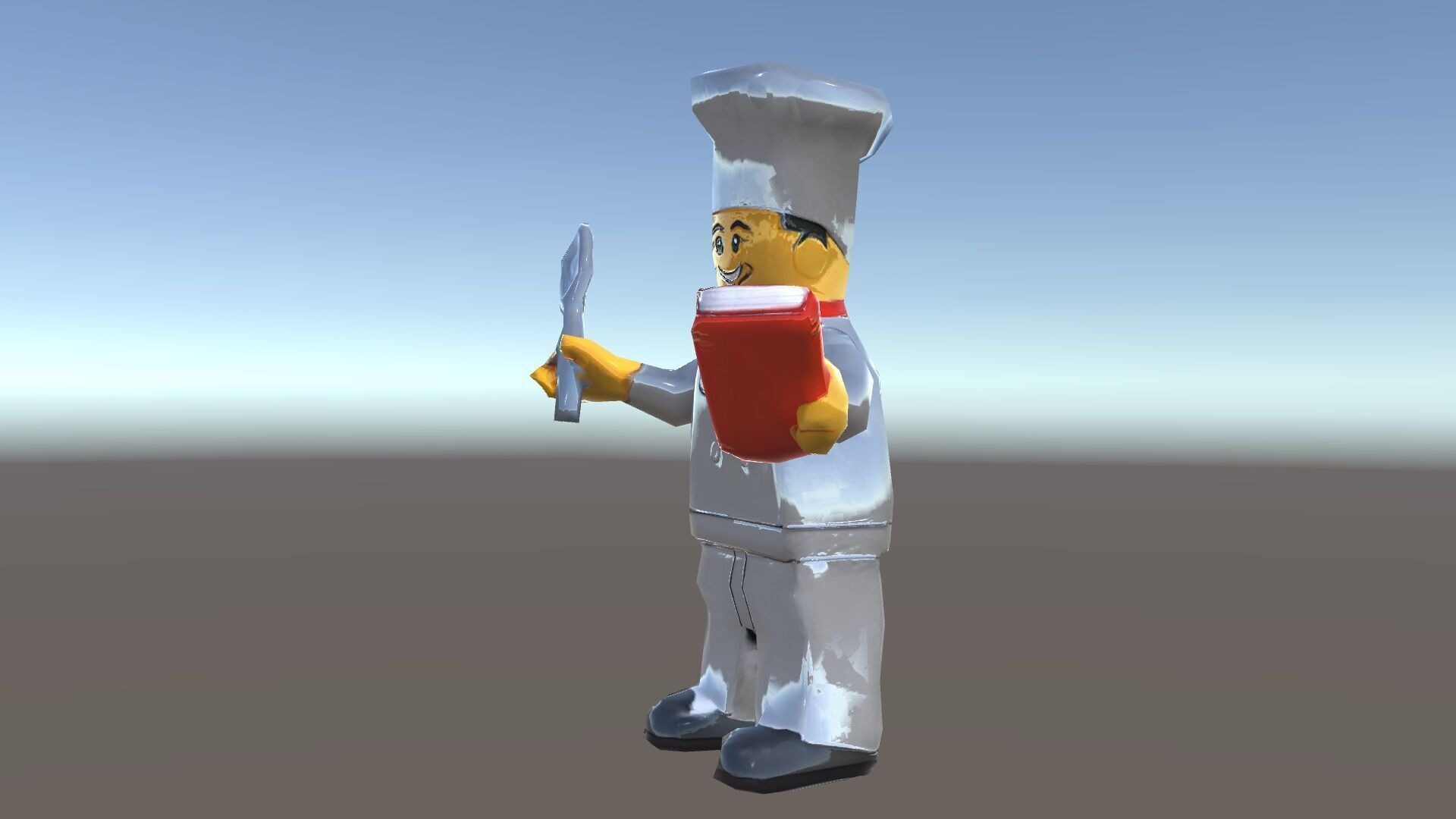 LegoStyle Chef Character Model Fully Rigged and Animated Low-poly 3D model_35