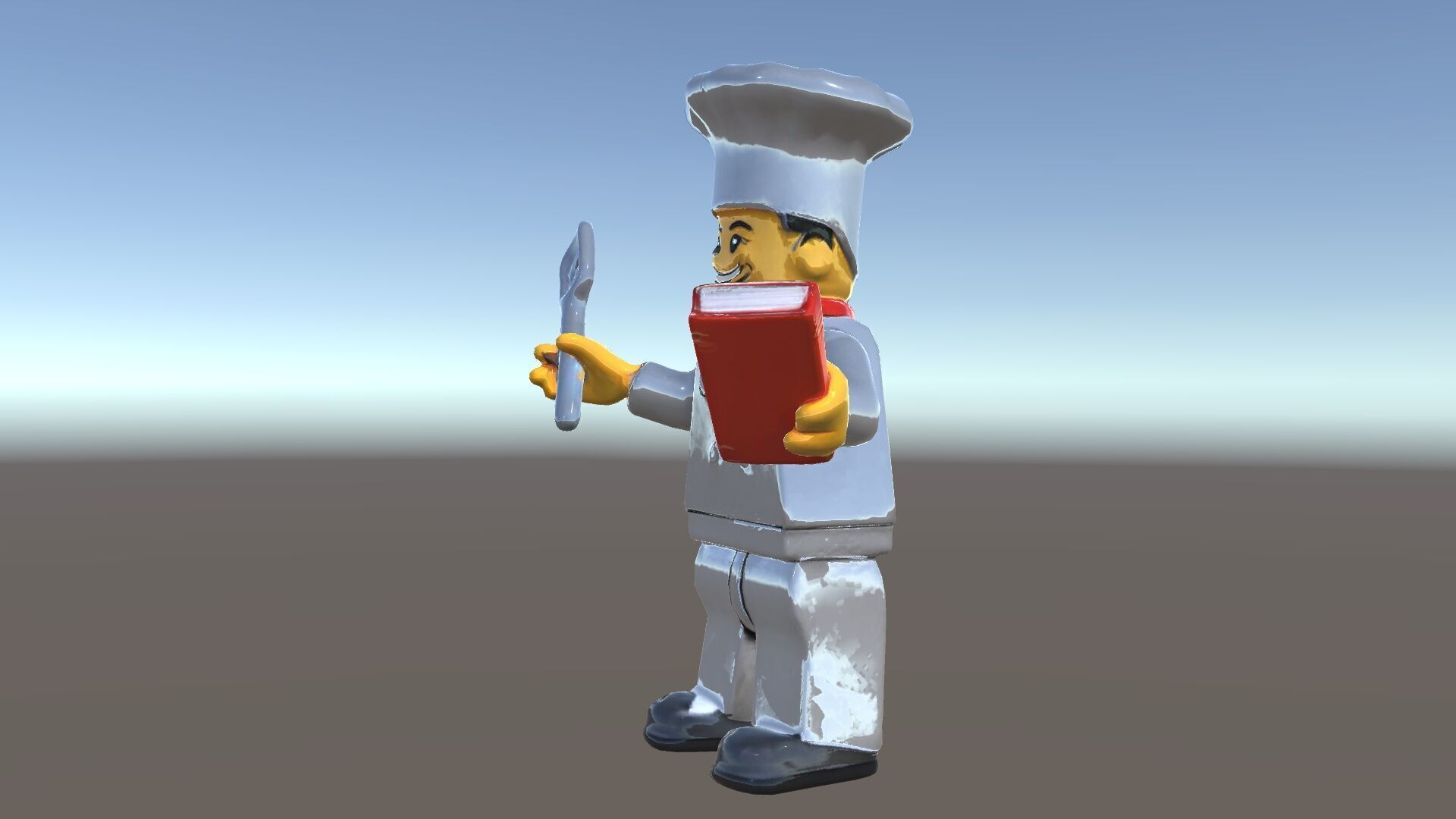 LegoStyle Chef Character Model Fully Rigged and Animated Low-poly 3D model_38
