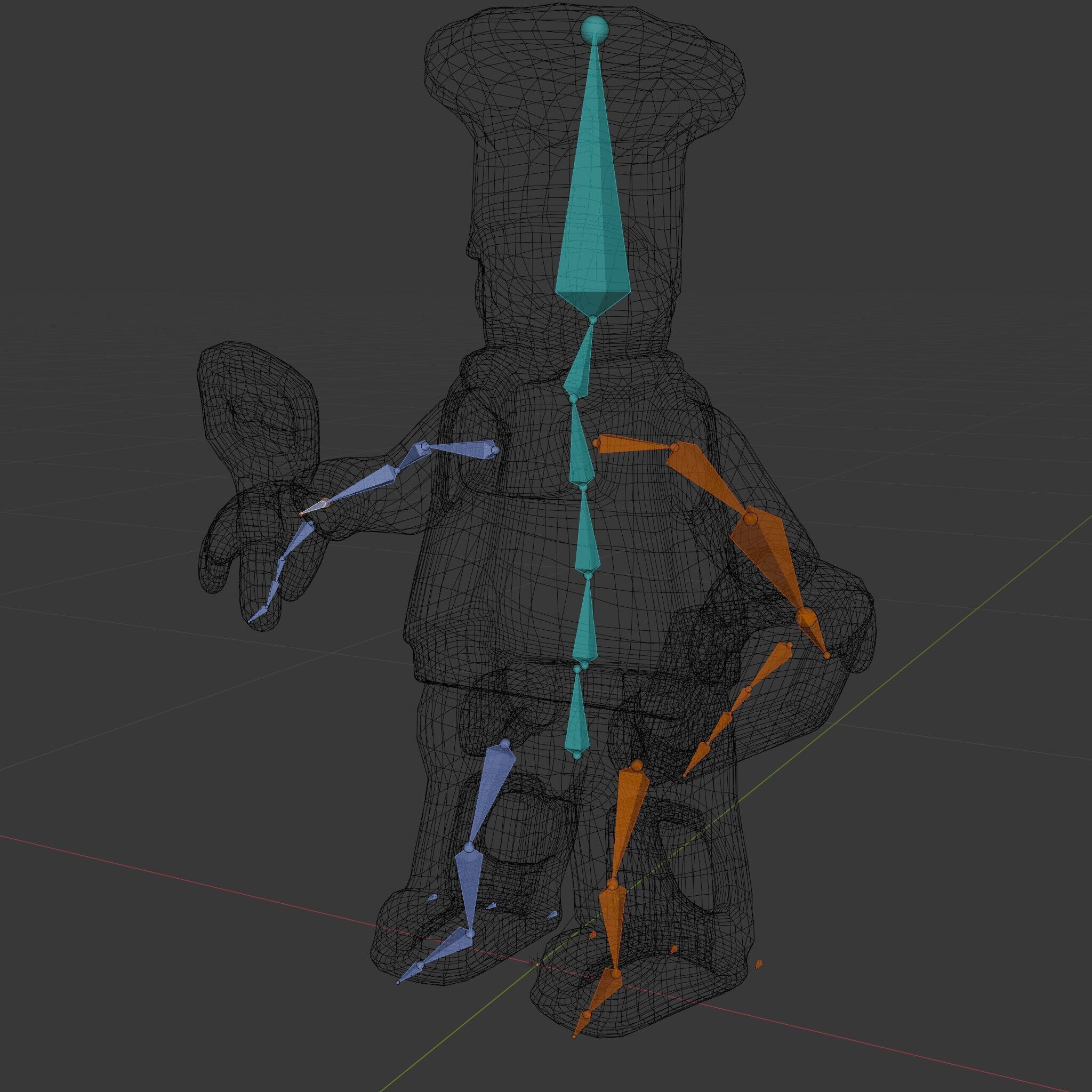 LegoStyle Chef Character Model Fully Rigged and Animated Low-poly 3D model_6