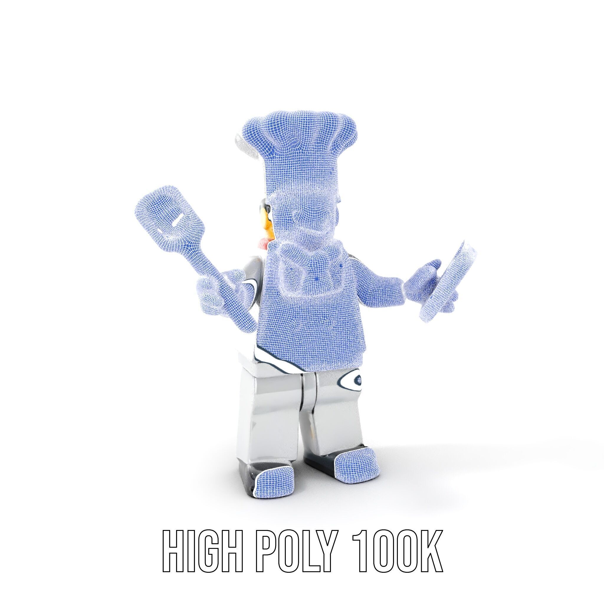 LegoStyle Chef Character Model Fully Rigged and Animated Low-poly 3D model_4