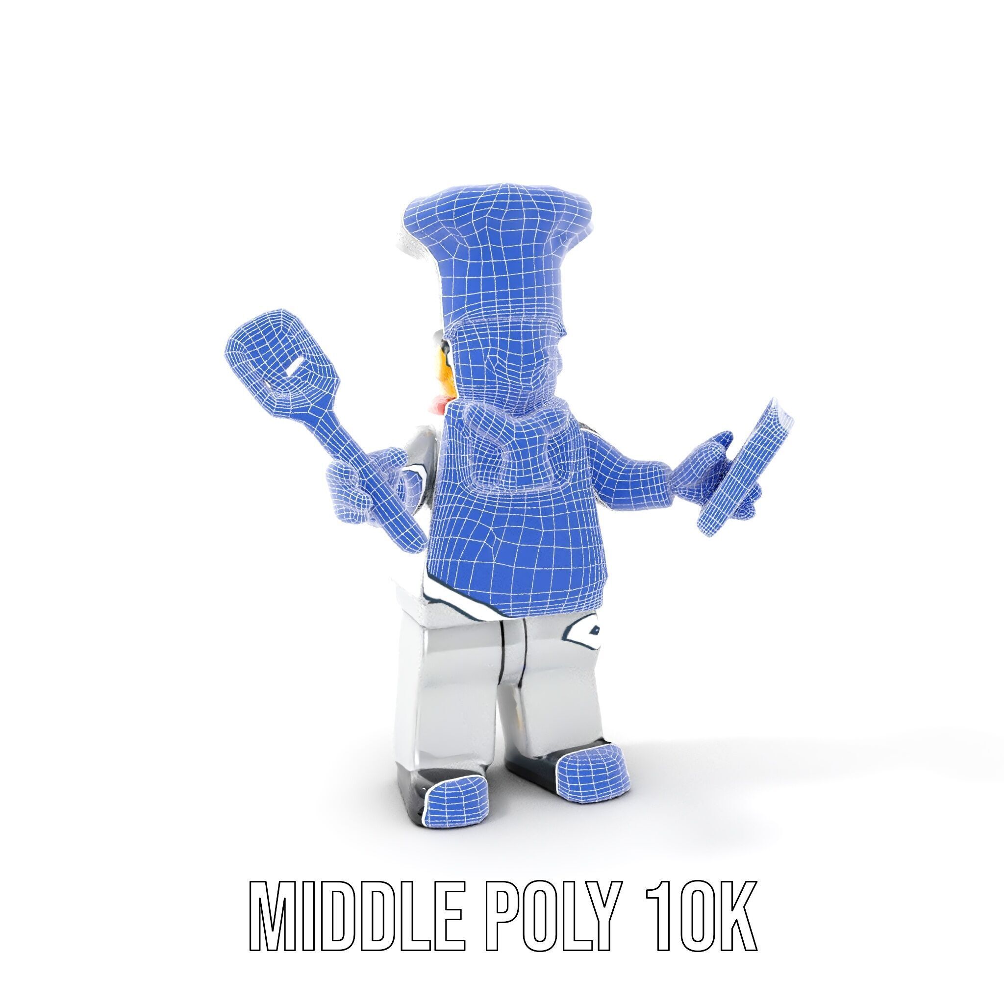 LegoStyle Chef Character Model Fully Rigged and Animated Low-poly 3D model_15