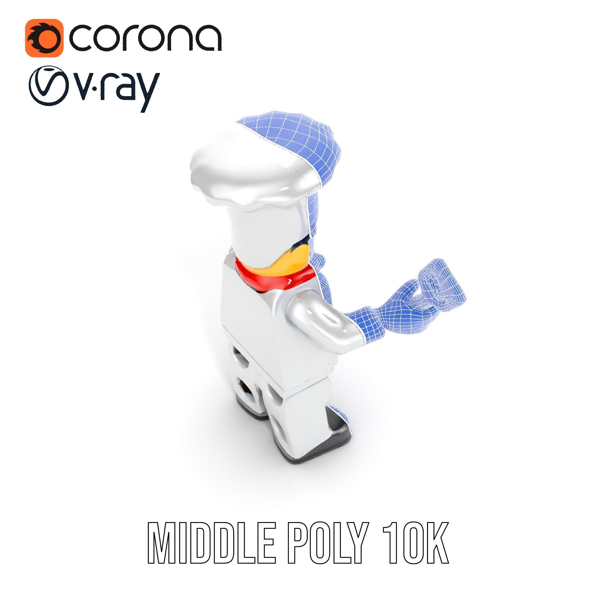 LegoStyle Chef Character Model Fully Rigged and Animated Low-poly 3D model_28