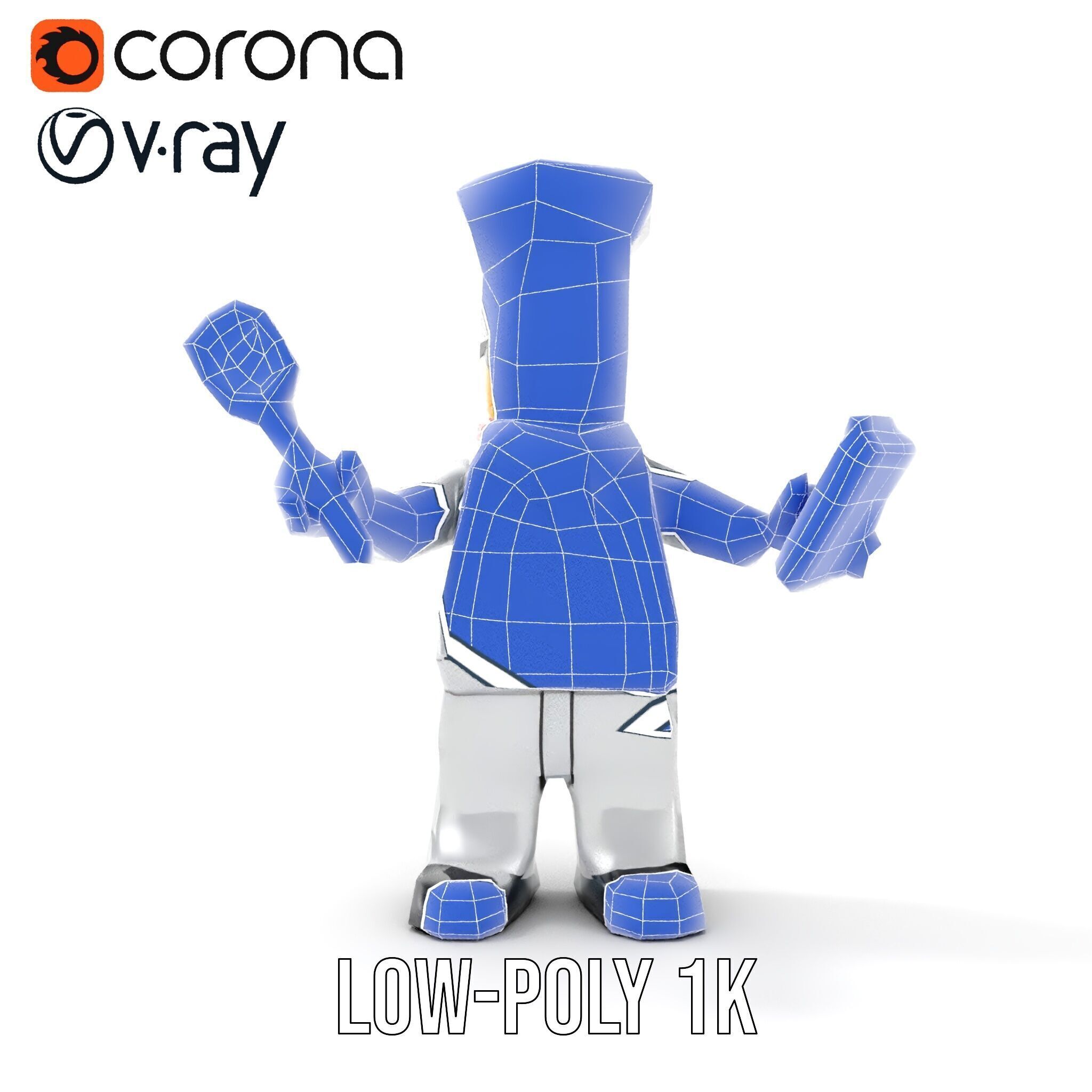 LegoStyle Chef Character Model Fully Rigged and Animated Low-poly 3D model_26
