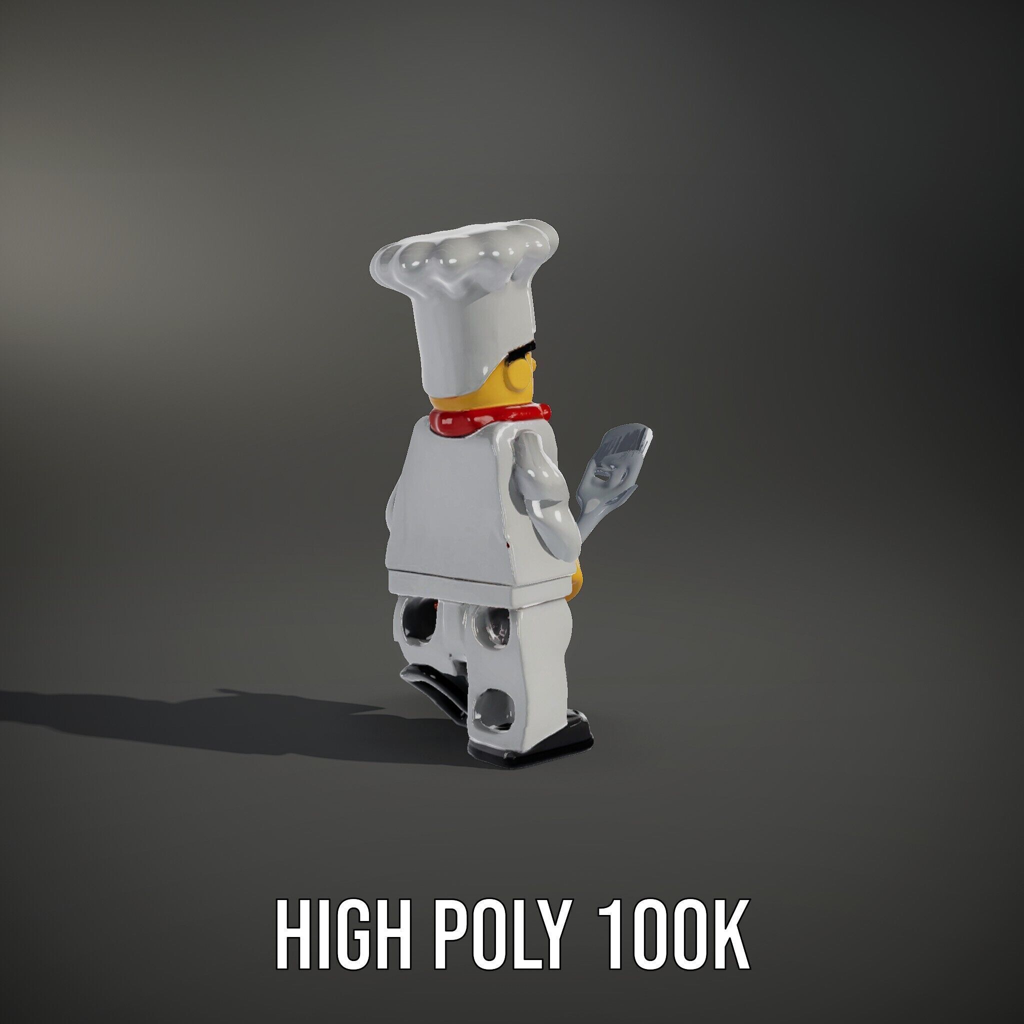 LegoStyle Chef Character Model Fully Rigged and Animated Low-poly 3D model_11