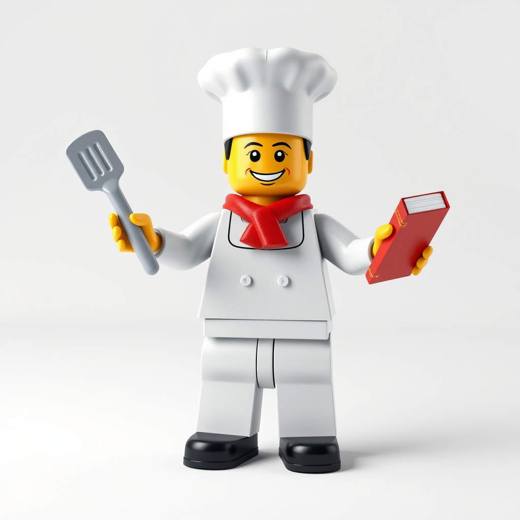 LegoStyle Chef Character Model Fully Rigged and Animated Low-poly 3D model_2
