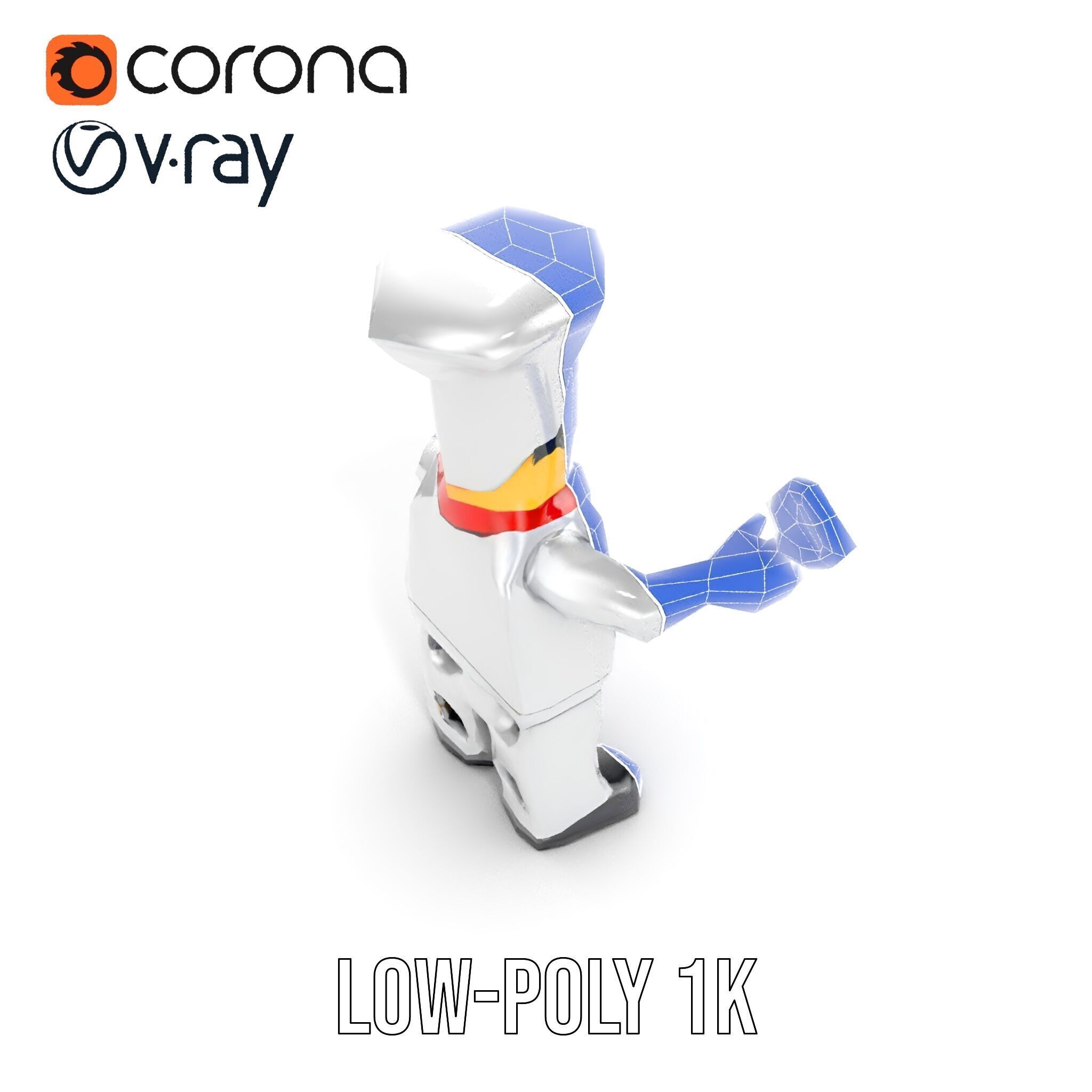 LegoStyle Chef Character Model Fully Rigged and Animated Low-poly 3D model_21