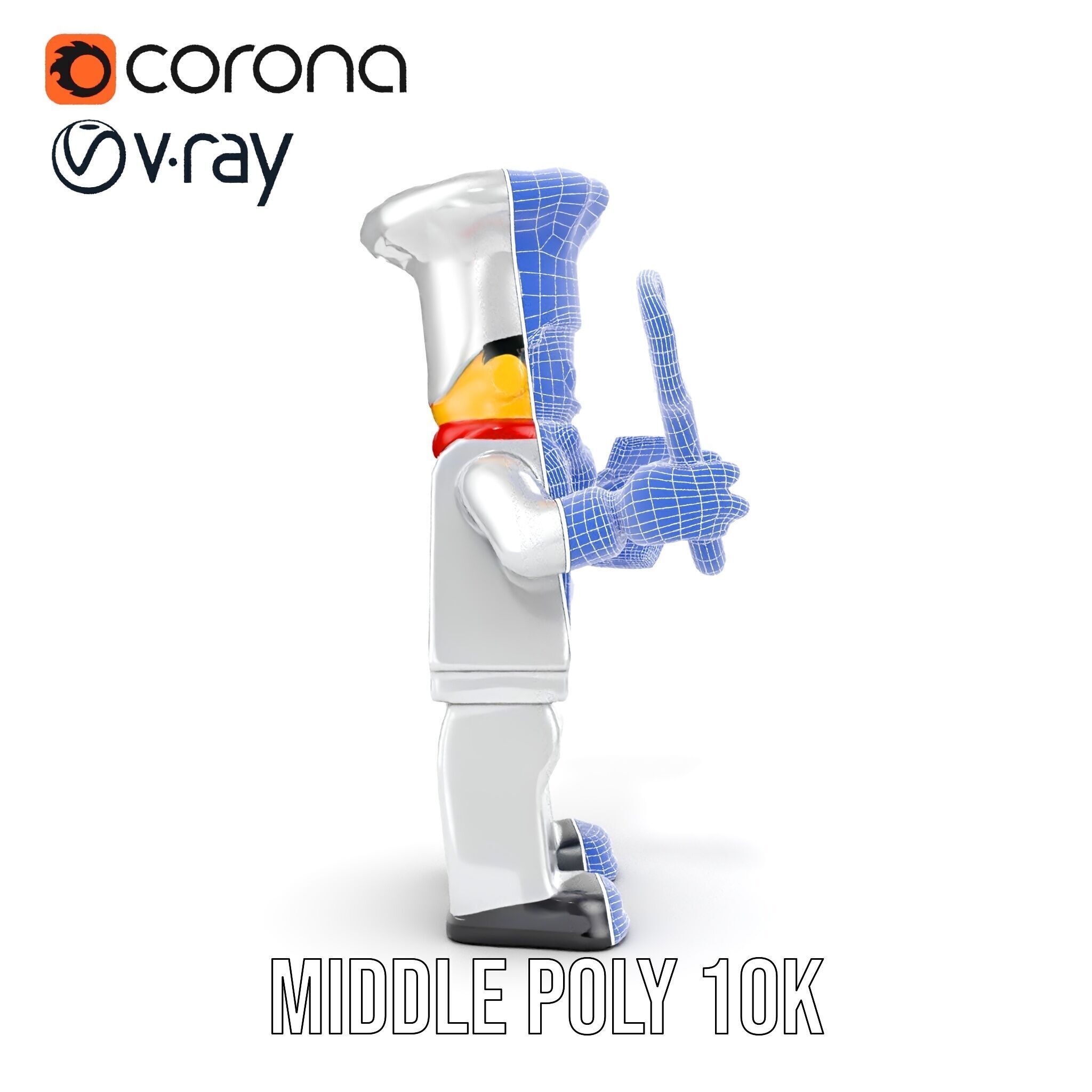 LegoStyle Chef Character Model Fully Rigged and Animated Low-poly 3D model_34