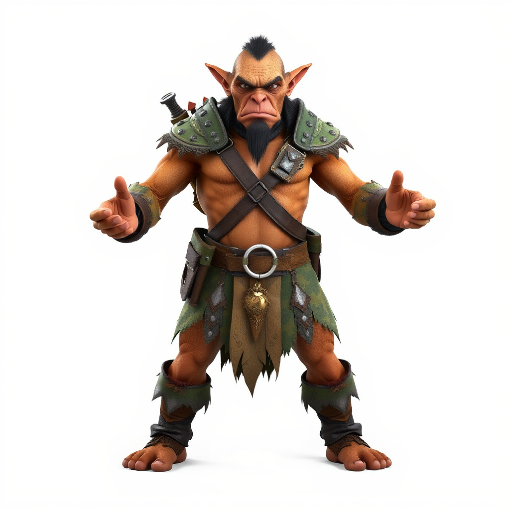 Fierce Goblin Warrior D Model Rigged and Animated Low-poly 3D model_2