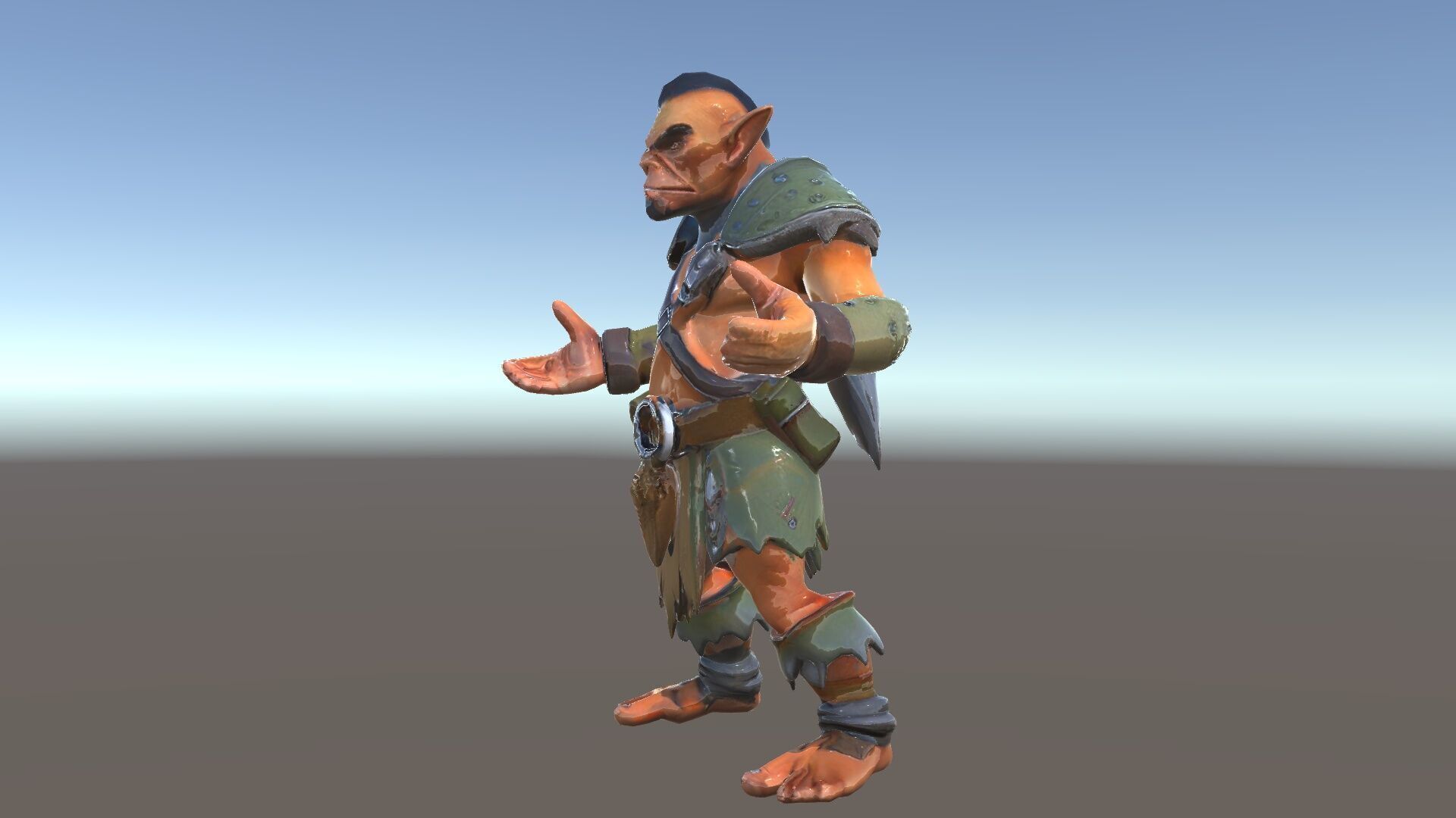 Fierce Goblin Warrior D Model Rigged and Animated Low-poly 3D model_38