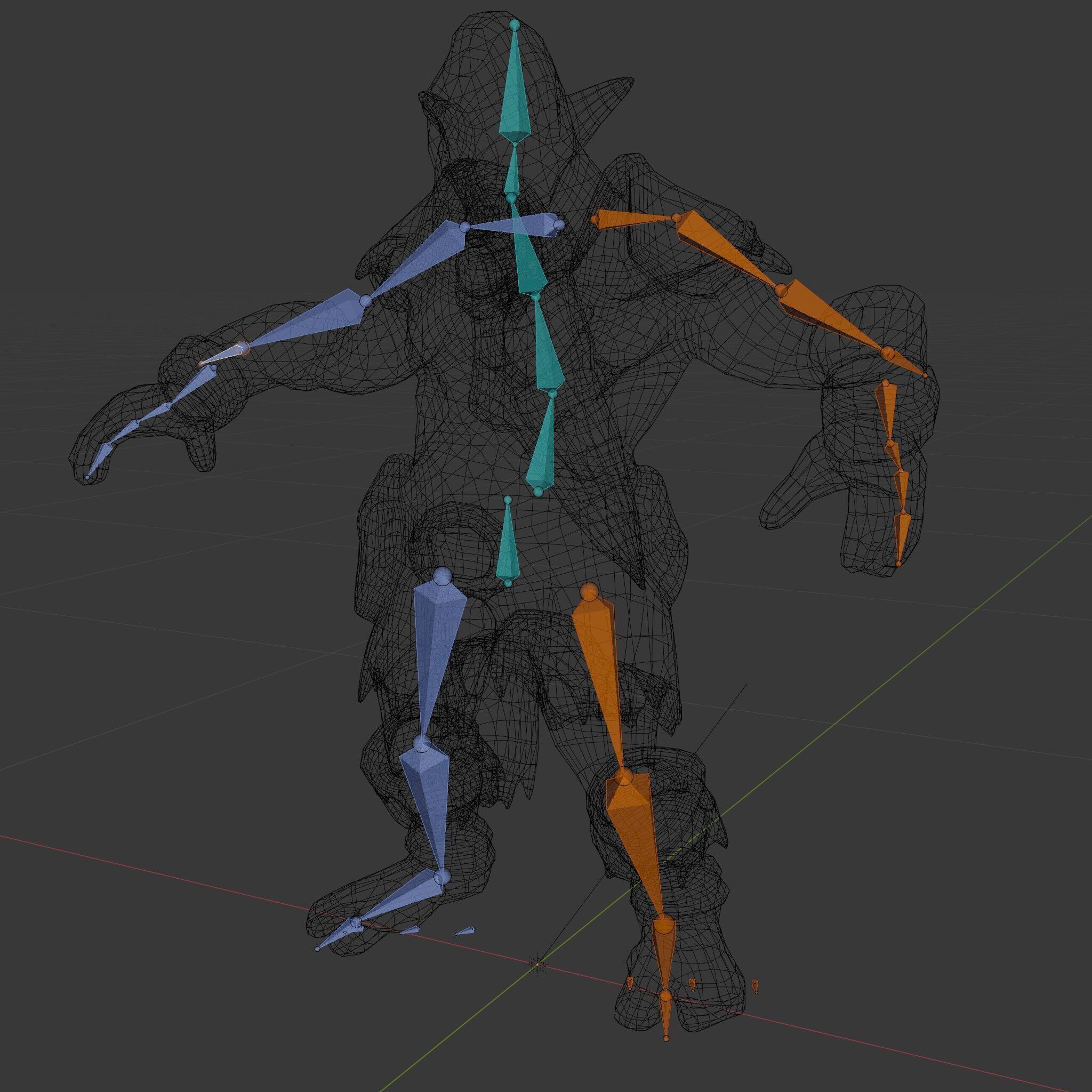 Fierce Goblin Warrior D Model Rigged and Animated Low-poly 3D model_9