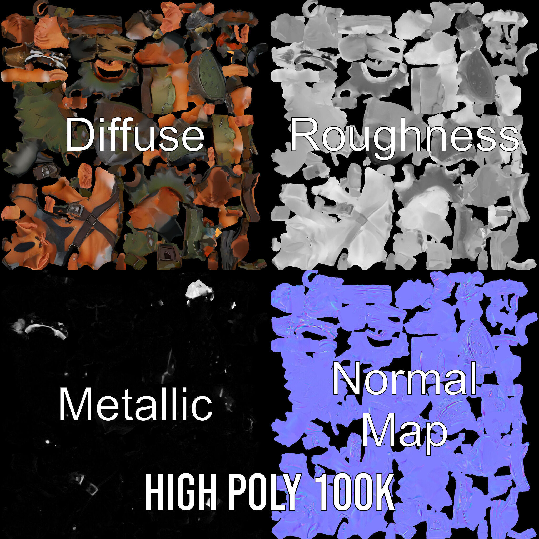 Fierce Goblin Warrior D Model Rigged and Animated Low-poly 3D model_3