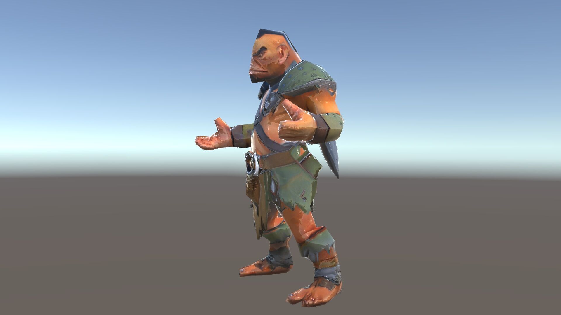 Fierce Goblin Warrior D Model Rigged and Animated Low-poly 3D model_34
