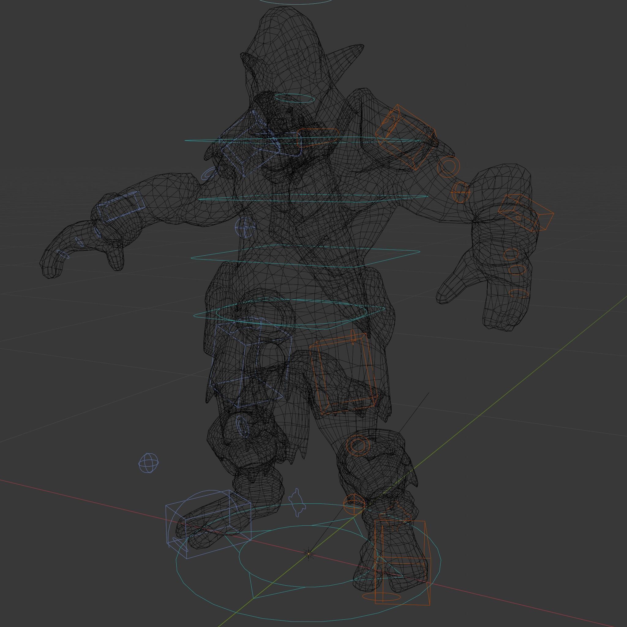 Fierce Goblin Warrior D Model Rigged and Animated Low-poly 3D model_6