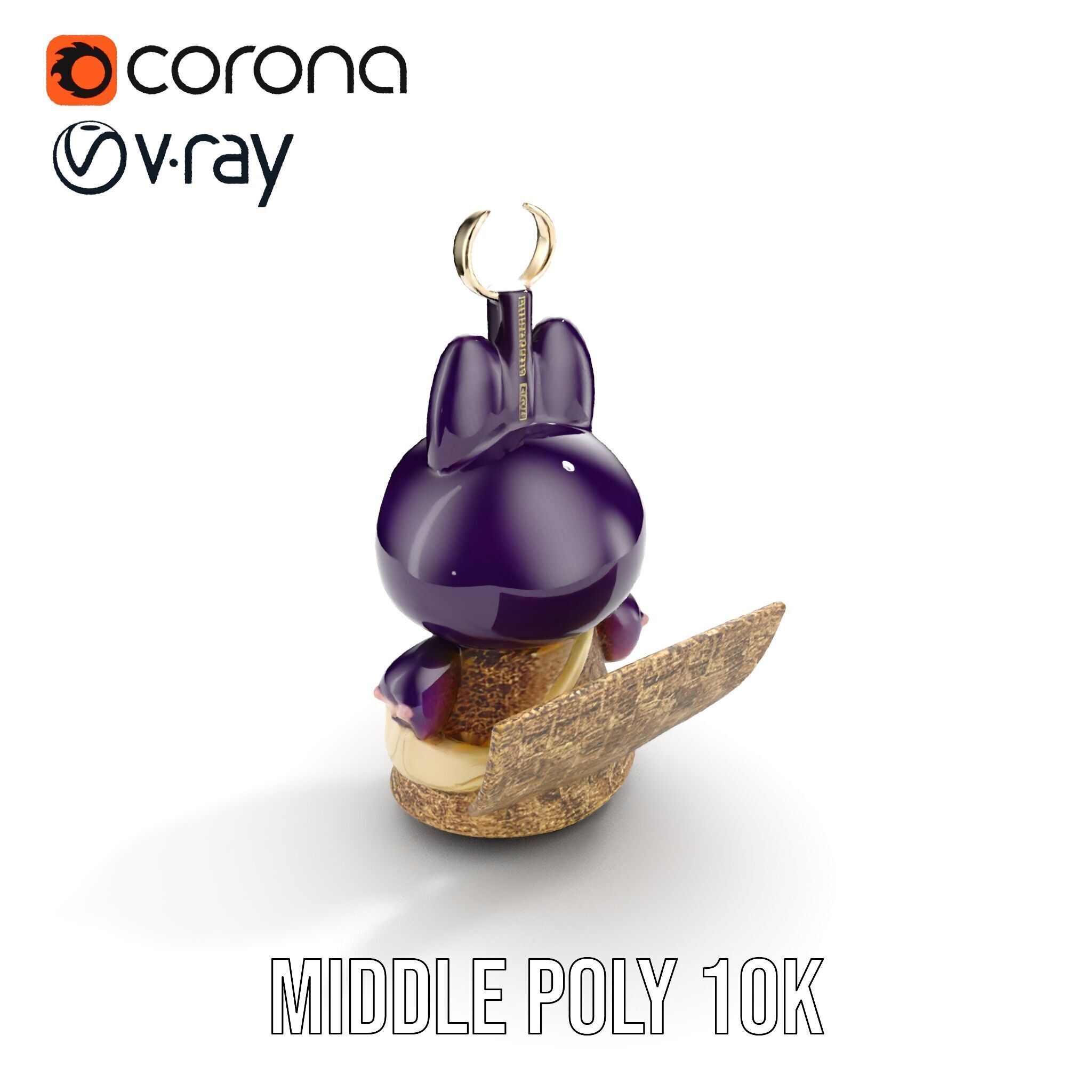 Purple Monster Keychain Model Pack for Games and Animation Low-poly 3D model_9