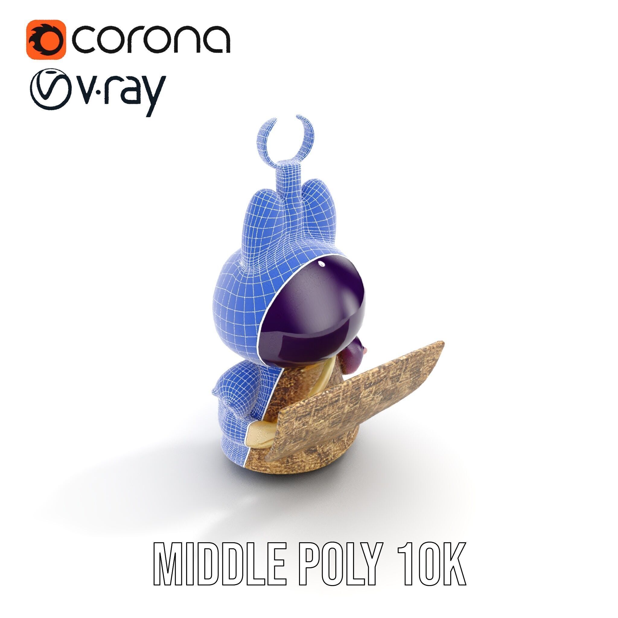 Purple Monster Keychain Model Pack for Games and Animation Low-poly 3D model_22