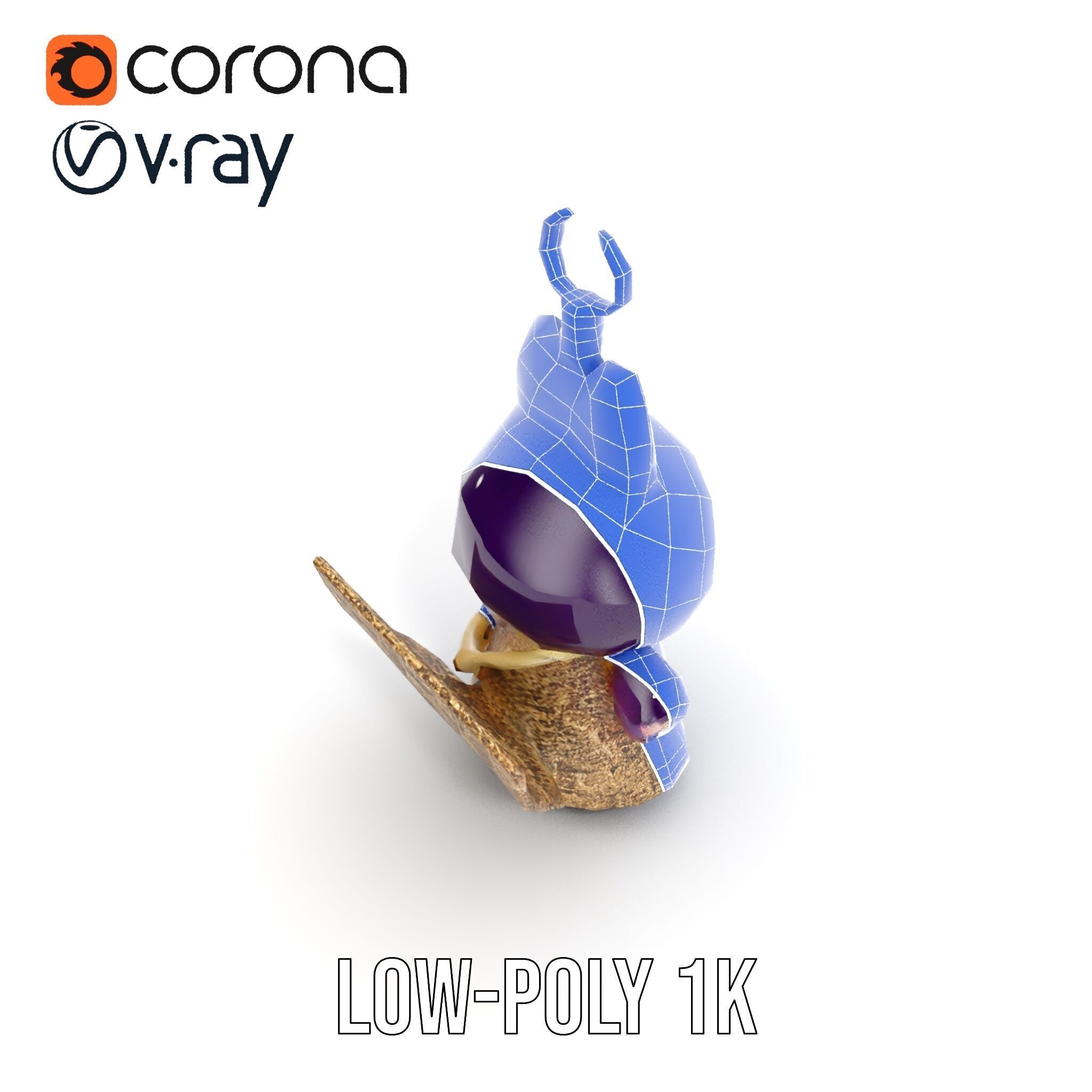 Purple Monster Keychain Model Pack for Games and Animation Low-poly 3D model_25