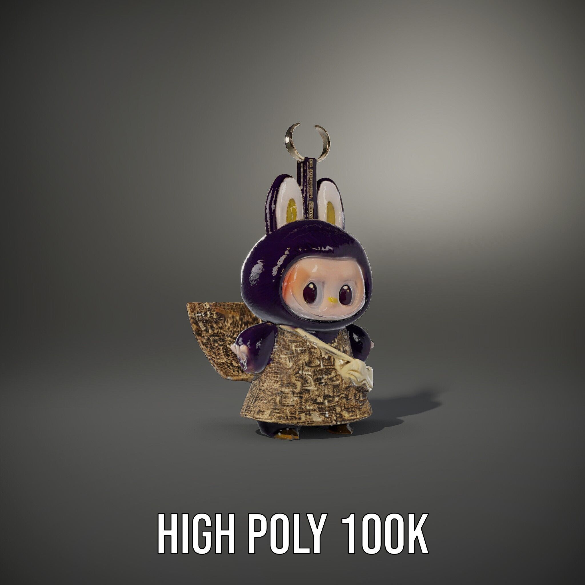 Purple Monster Keychain Model Pack for Games and Animation Low-poly 3D model_14