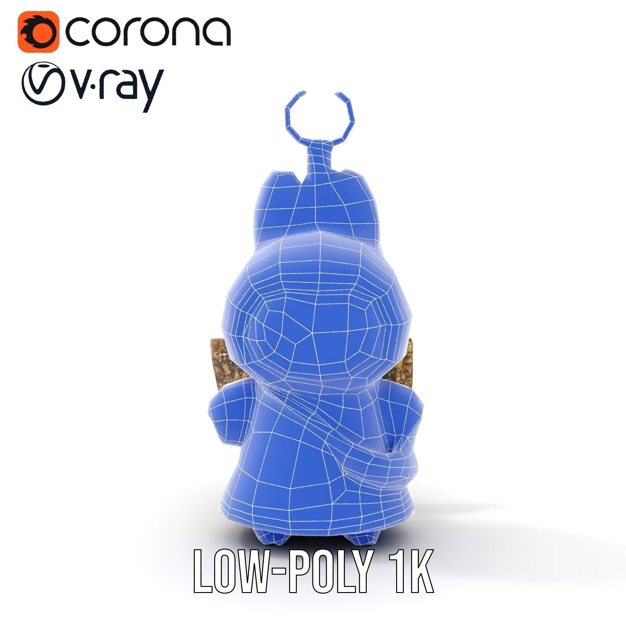 Purple Monster Keychain Model Pack for Games and Animation Low-poly 3D model_28