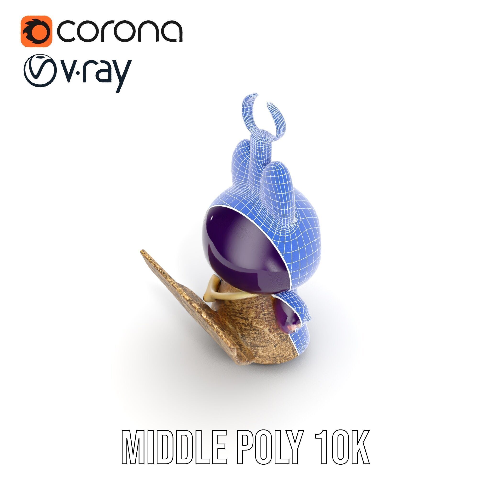 Purple Monster Keychain Model Pack for Games and Animation Low-poly 3D model_17