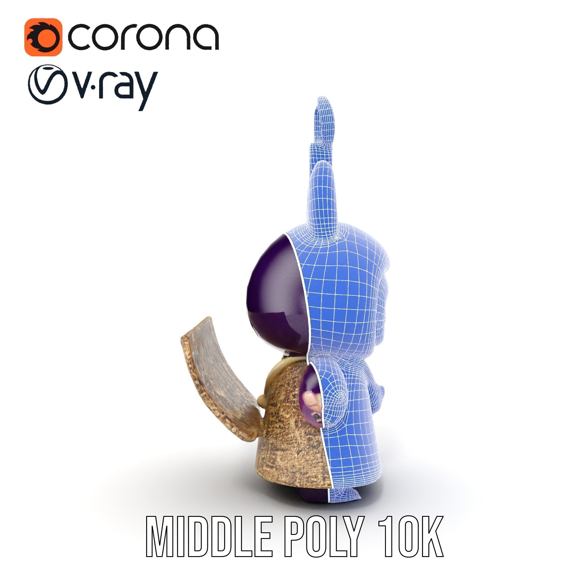 Purple Monster Keychain Model Pack for Games and Animation Low-poly 3D model_15