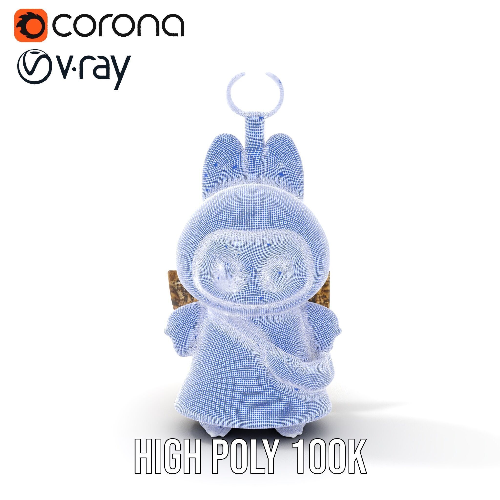 Purple Monster Keychain Model Pack for Games and Animation Low-poly 3D model_38