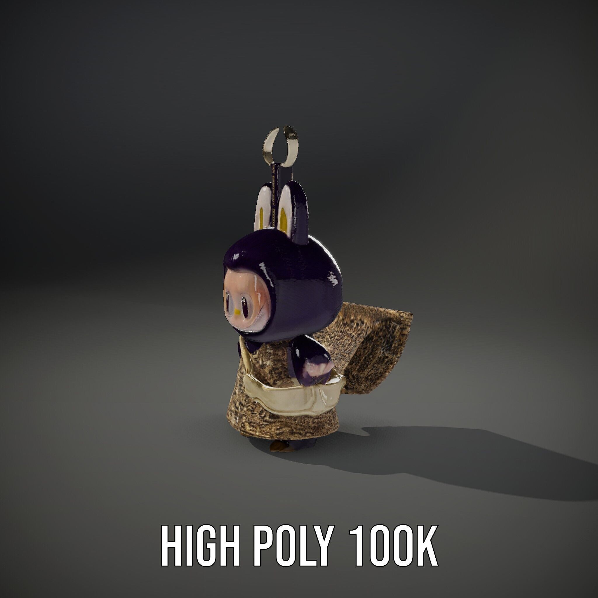 Purple Monster Keychain Model Pack for Games and Animation Low-poly 3D model_8