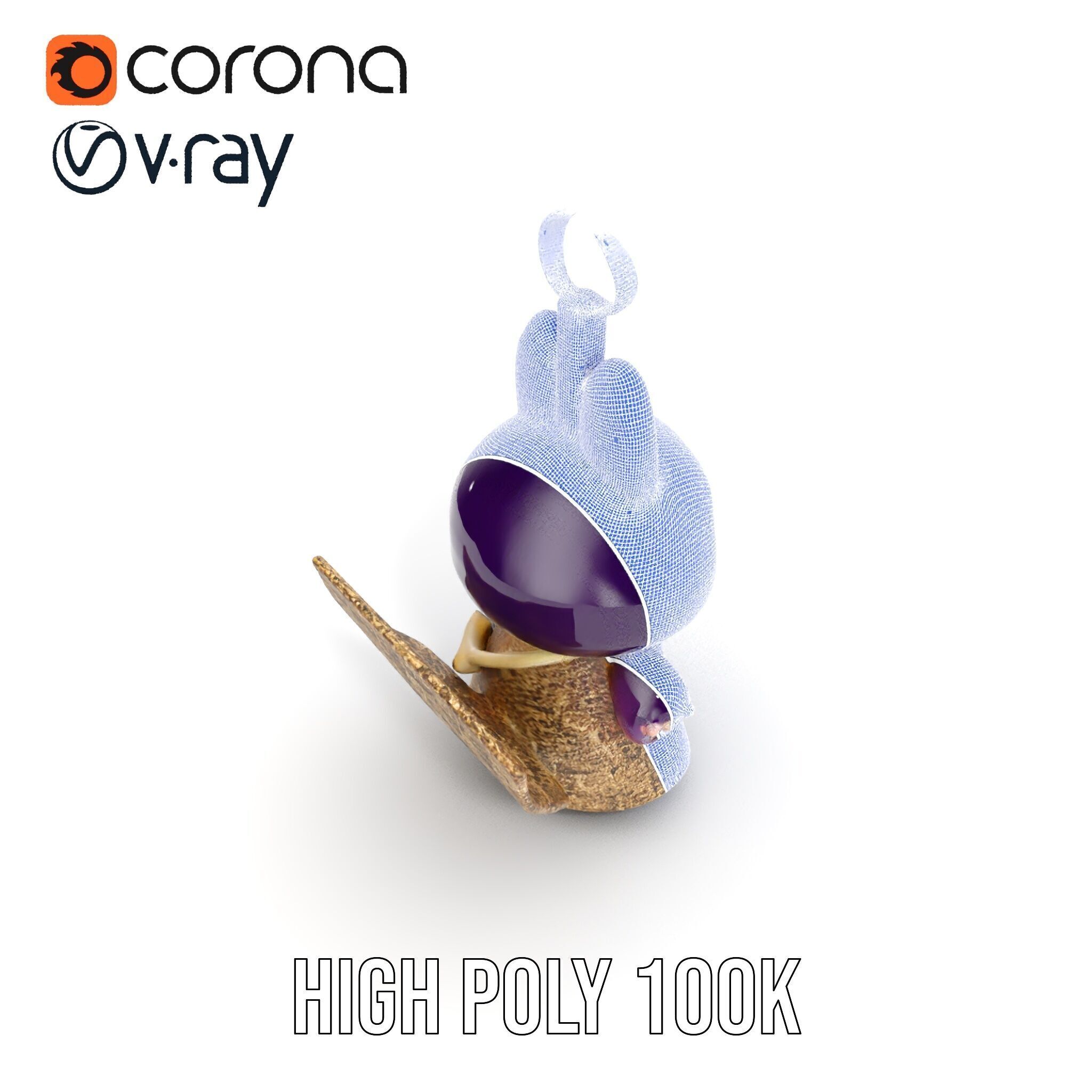 Purple Monster Keychain Model Pack for Games and Animation Low-poly 3D model_36