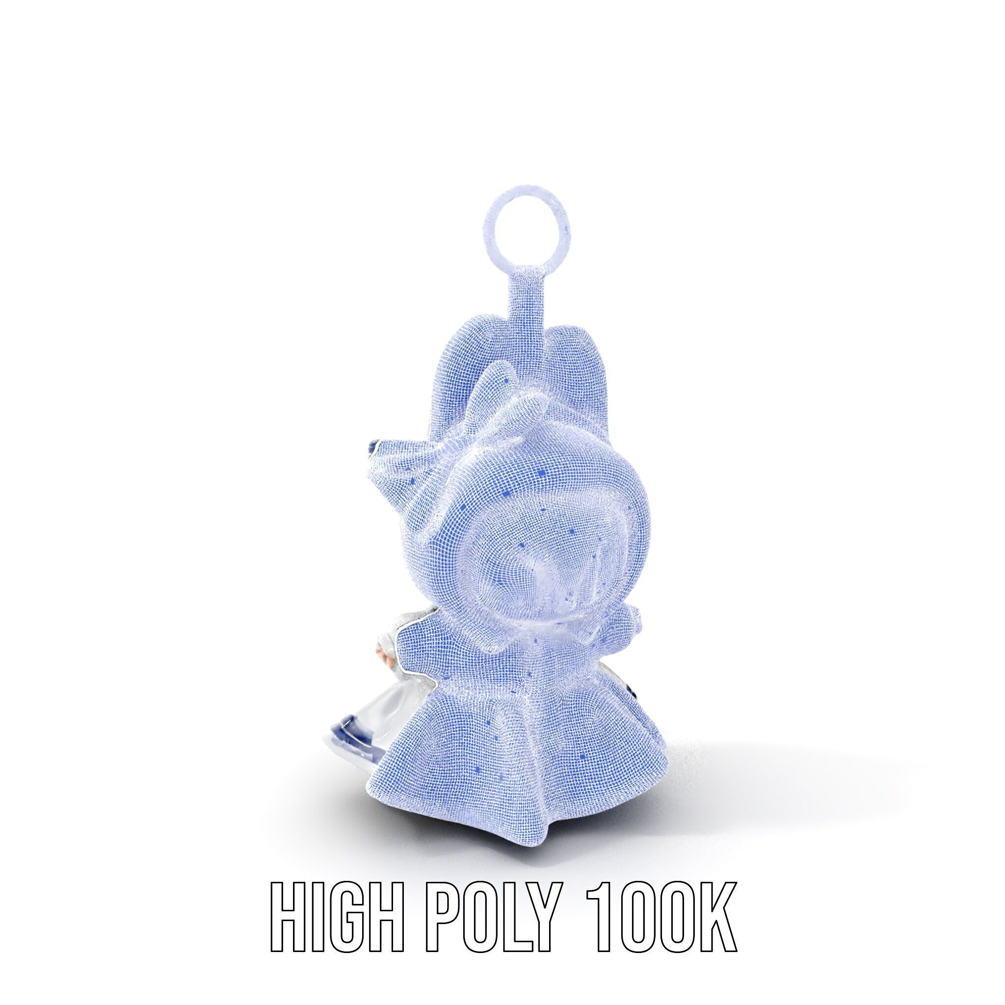 Cute Bunny Keychain Character Model Pack Low-poly 3D model_4