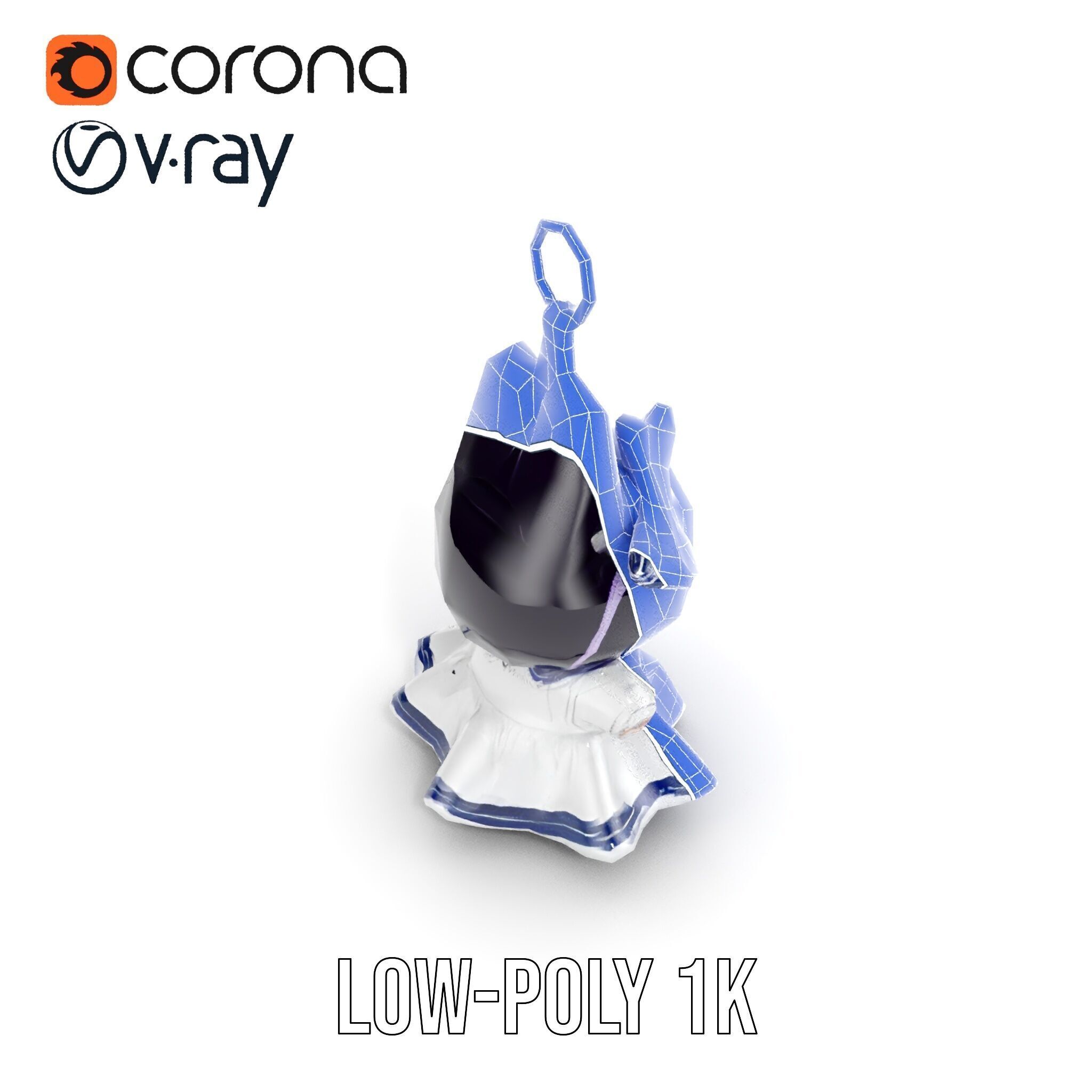 Cute Bunny Keychain Character Model Pack Low-poly 3D model_32